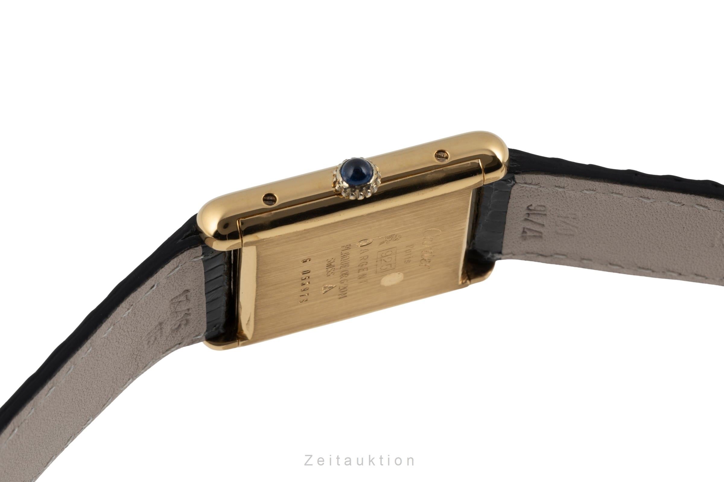 Cartier must Tank GM Vermeil "Ivory Dial" Silber Herrenuhr Medium Handaufzug [2506156]