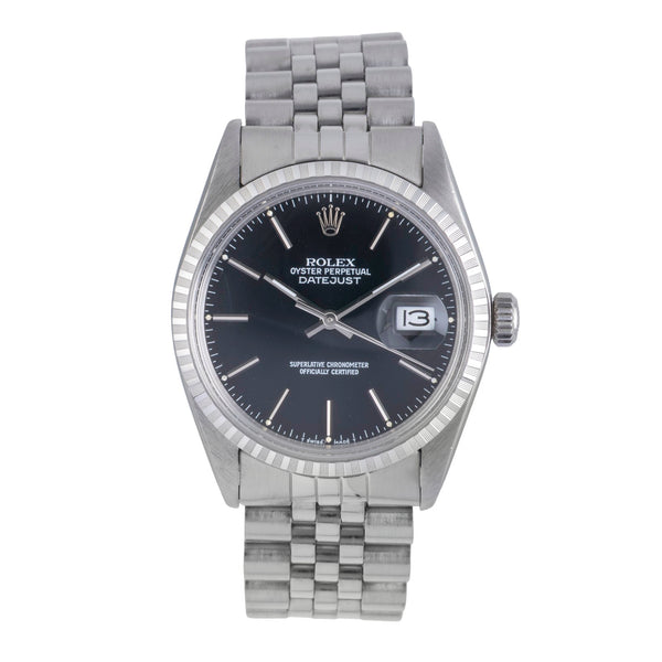 Rolex Datejust 36 Black Dial Edelstahl Automatik Herrenuhr Ref. 16030 Vintage [2506187]