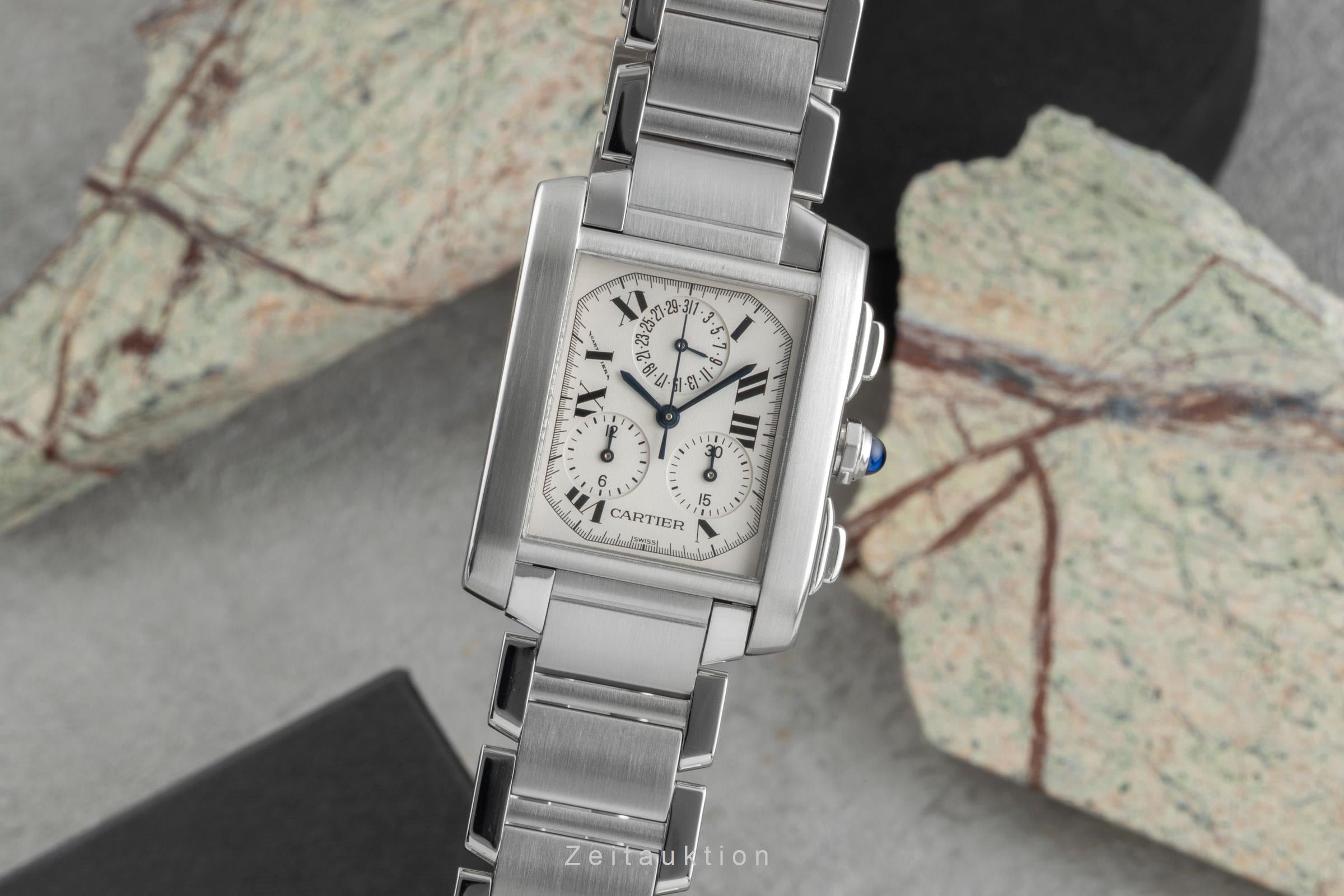 Cartier Tank Francaise chronograph steel quartz Kal. 212P Ref