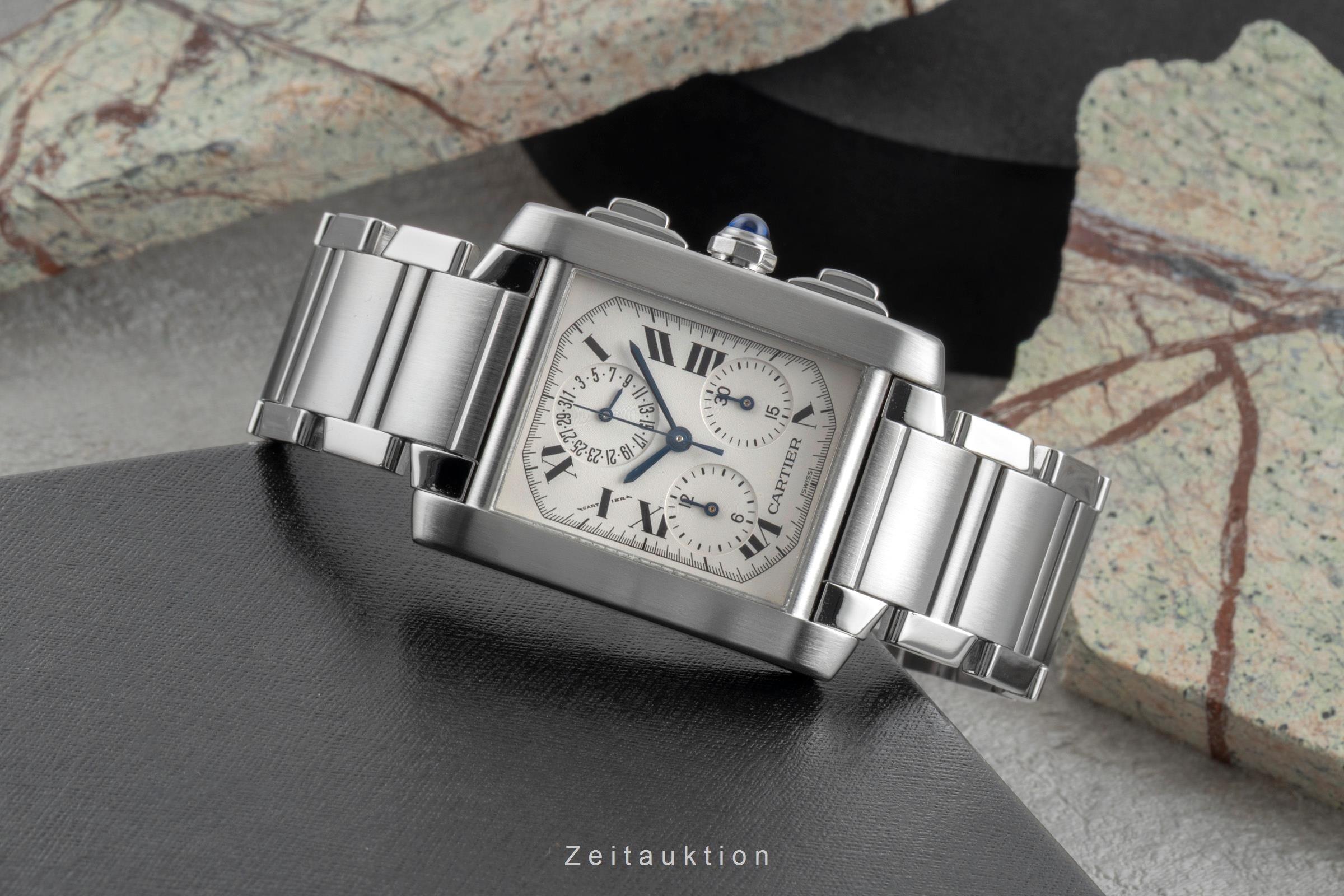 Cartier Tank Francaise chronograph steel quartz Kal. 212P Ref