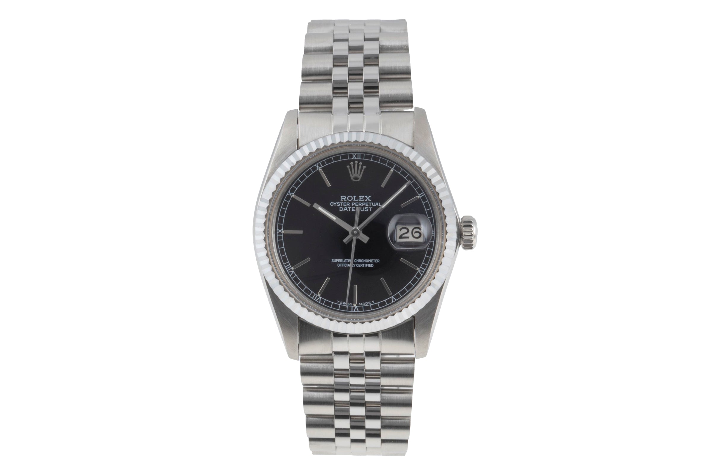 Rolex Datejust acier / or blanc automatique montre pour hommes 16014 Vintage  [2506214]