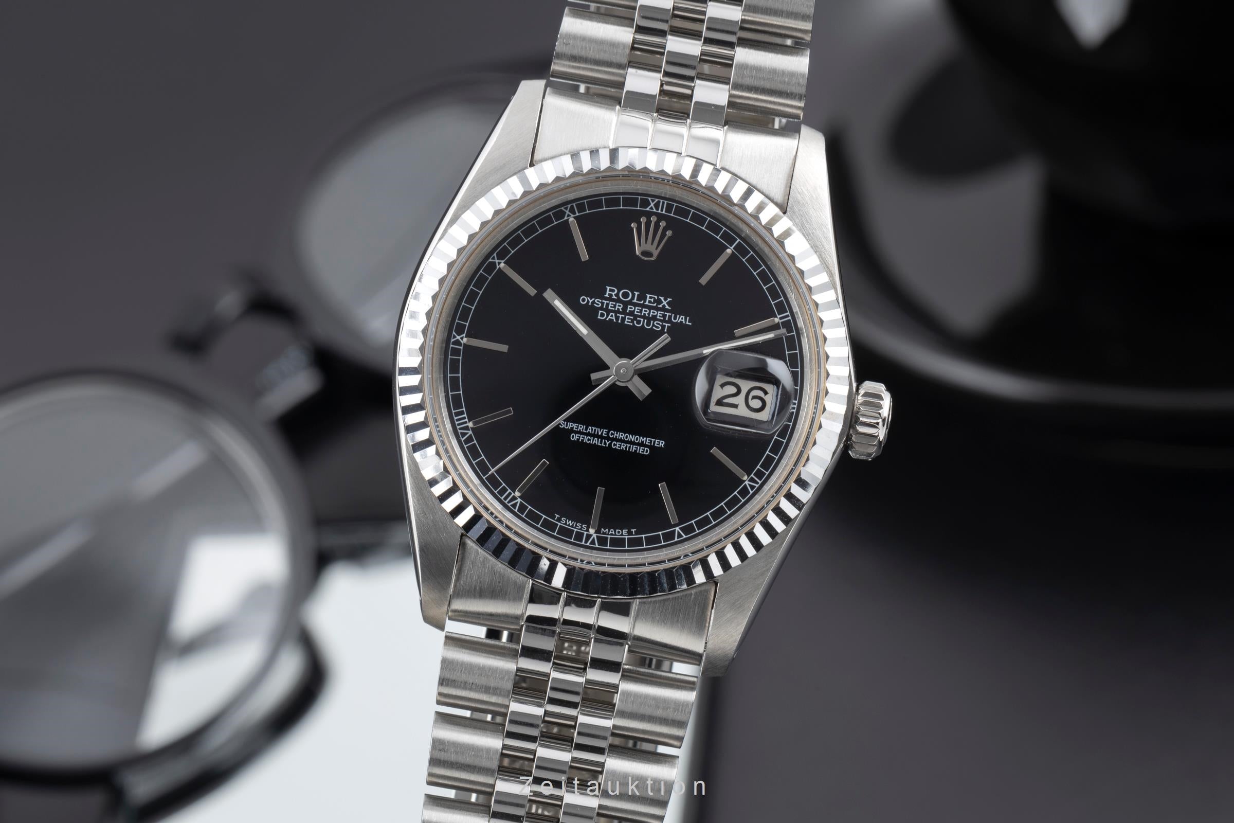 Rolex Datejust acier / or blanc automatique montre pour hommes 16014 Vintage  [2506214]