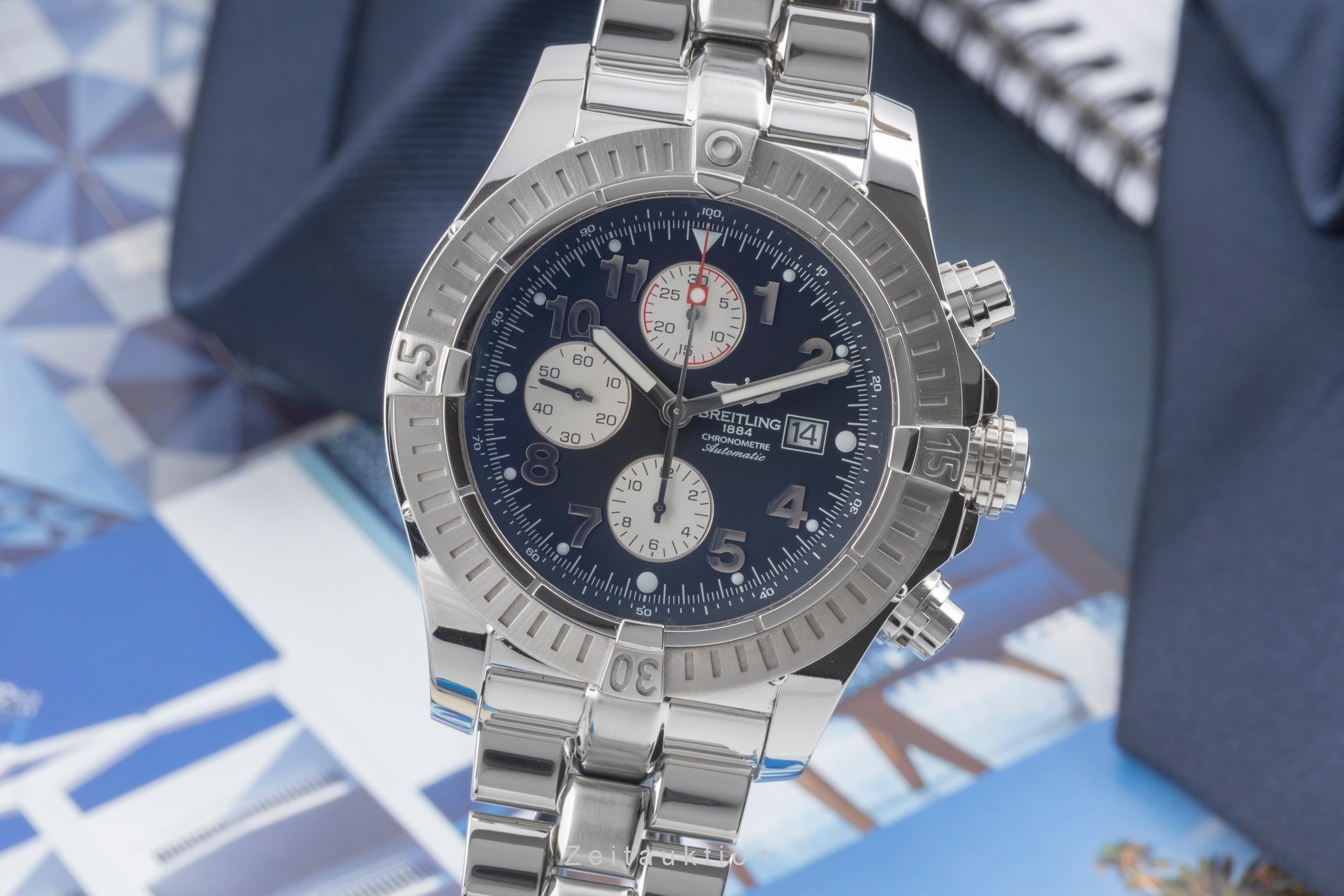Breitling Super Avenger chronograph steel automatic Kal. B13 Ref