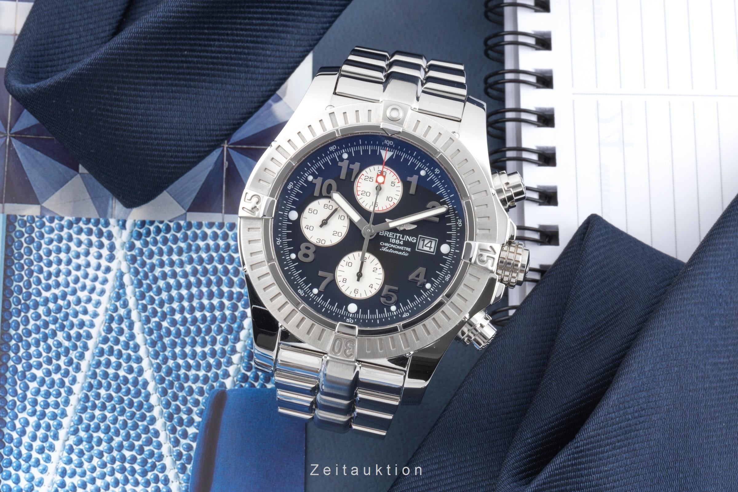 Breitling Super Avenger chronograph steel automatic Kal. B13 Ref