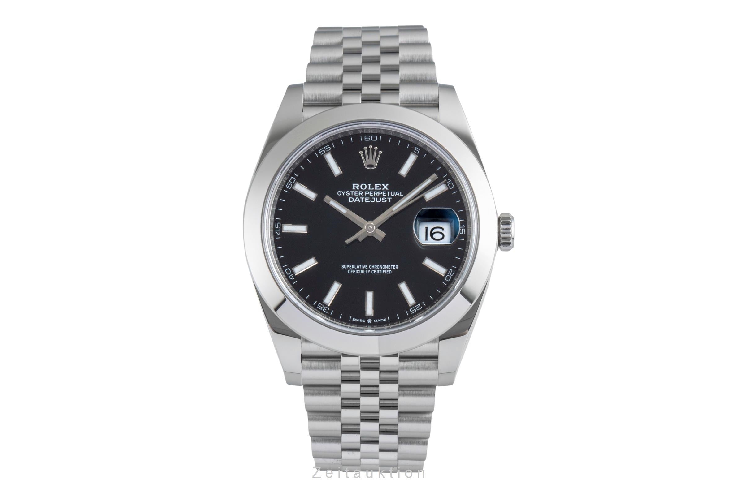 Rolex Datejust 41 Black Dial Edelstahl Automatik Herrenuhr Ref. 126300 B&P 2019 [2506273]