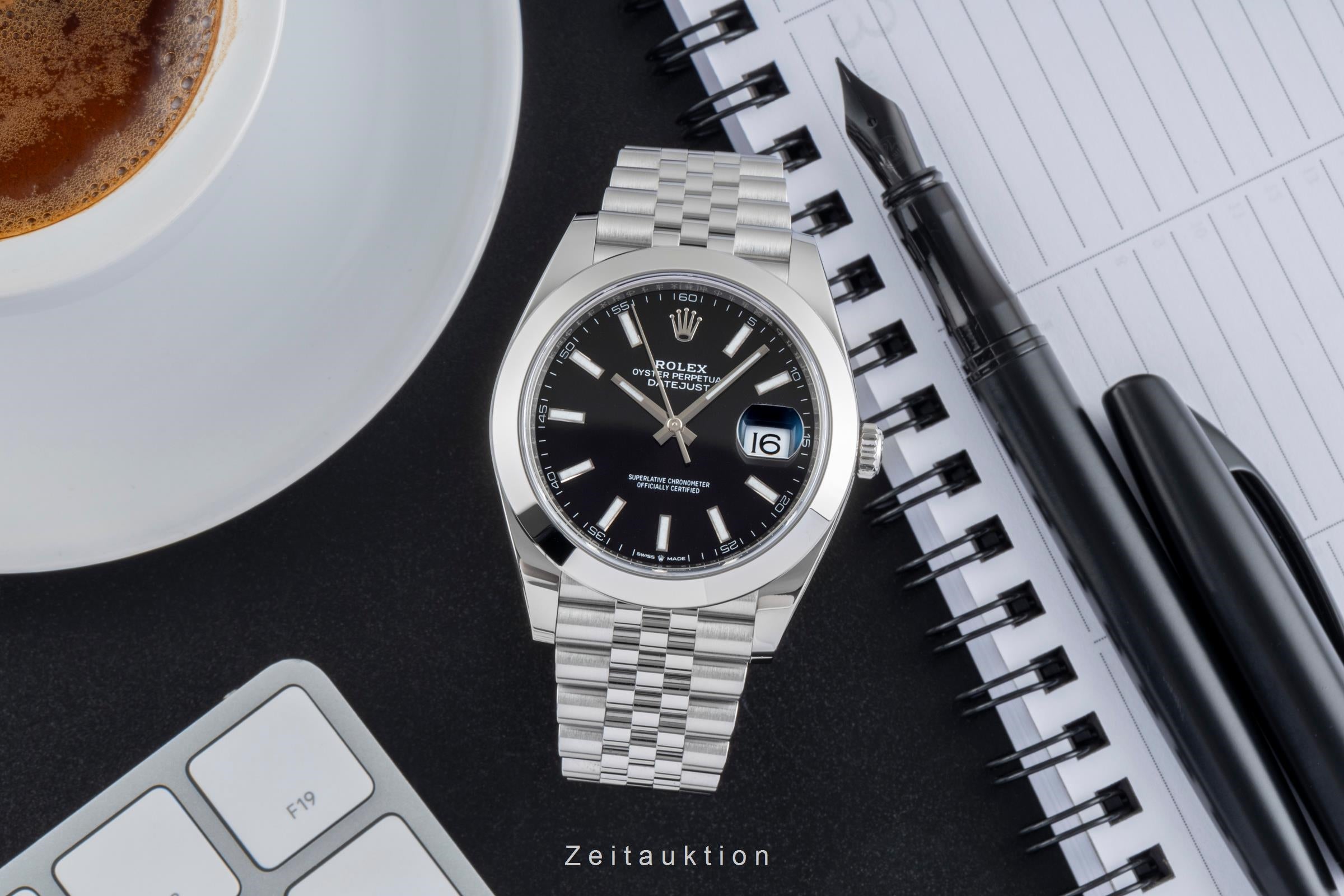 Rolex Datejust 41 Black Dial Edelstahl Automatik Herrenuhr Ref. 126300 B&P 2019 [2506273]