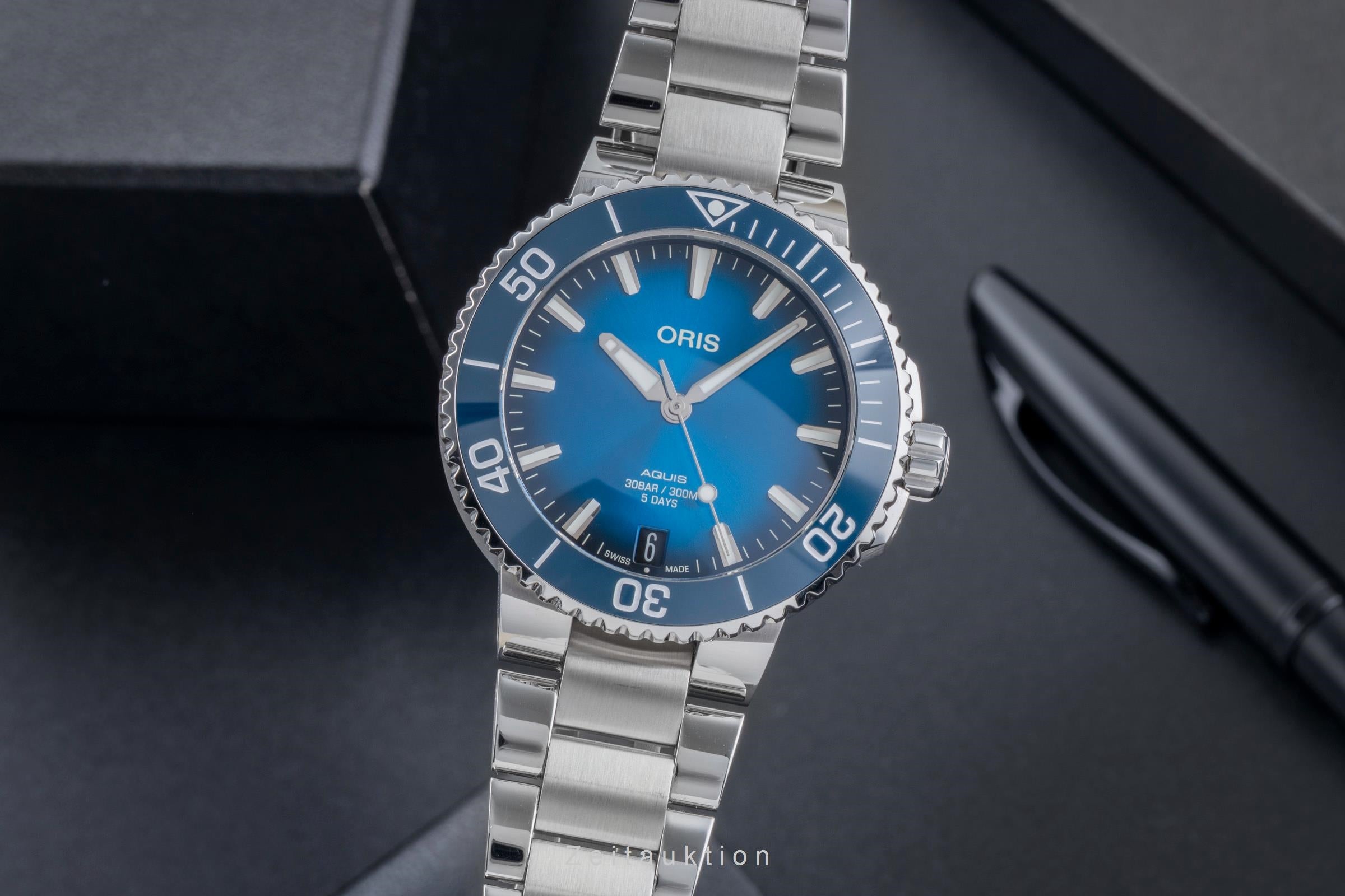 Oris Aquis Date acero automático reloj para caballeros 01 400 7769 4135-07 8 22 09PEB LP: 3500EUR  [2506299]