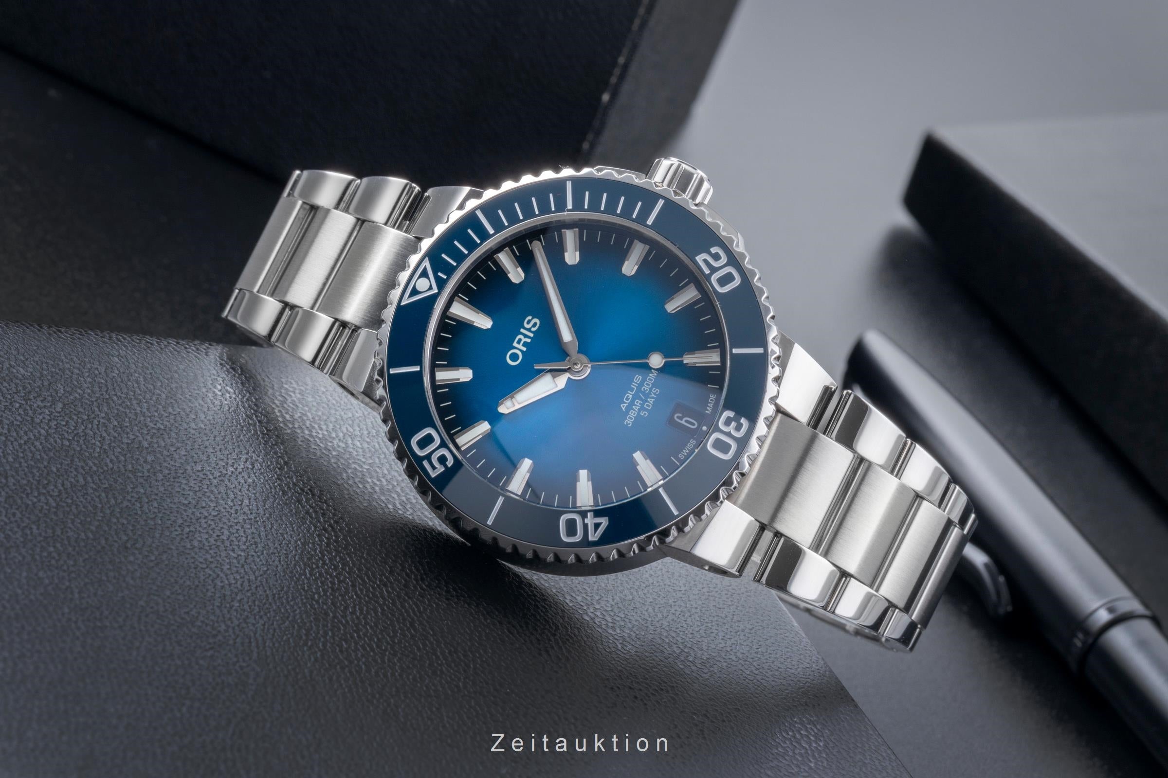 Oris Aquis Date acero automático reloj para caballeros 01 400 7769 4135-07 8 22 09PEB LP: 3500EUR  [2506299]