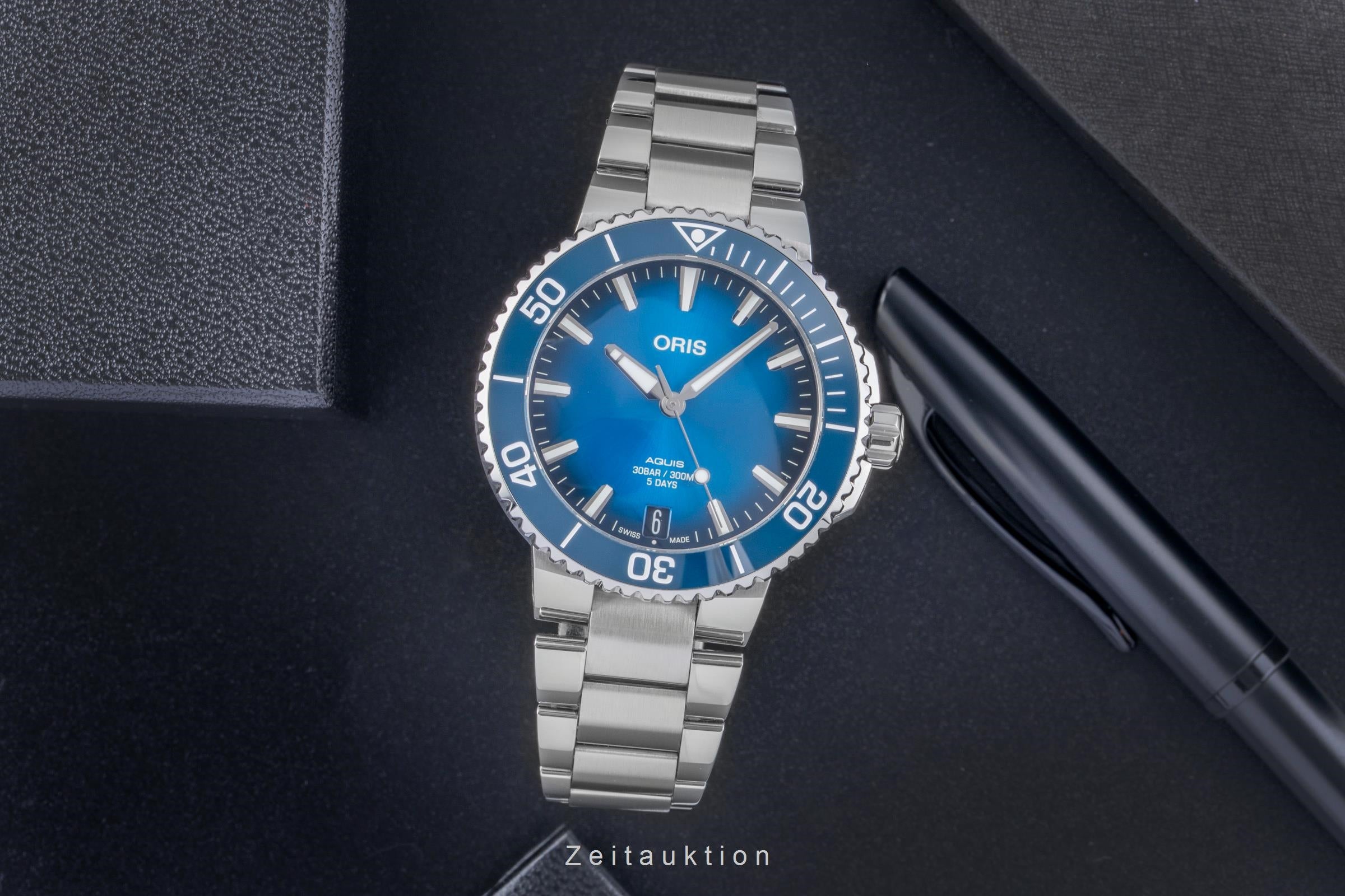 Oris Aquis Date acero automático reloj para caballeros 01 400 7769 4135-07 8 22 09PEB LP: 3500EUR  [2506299]