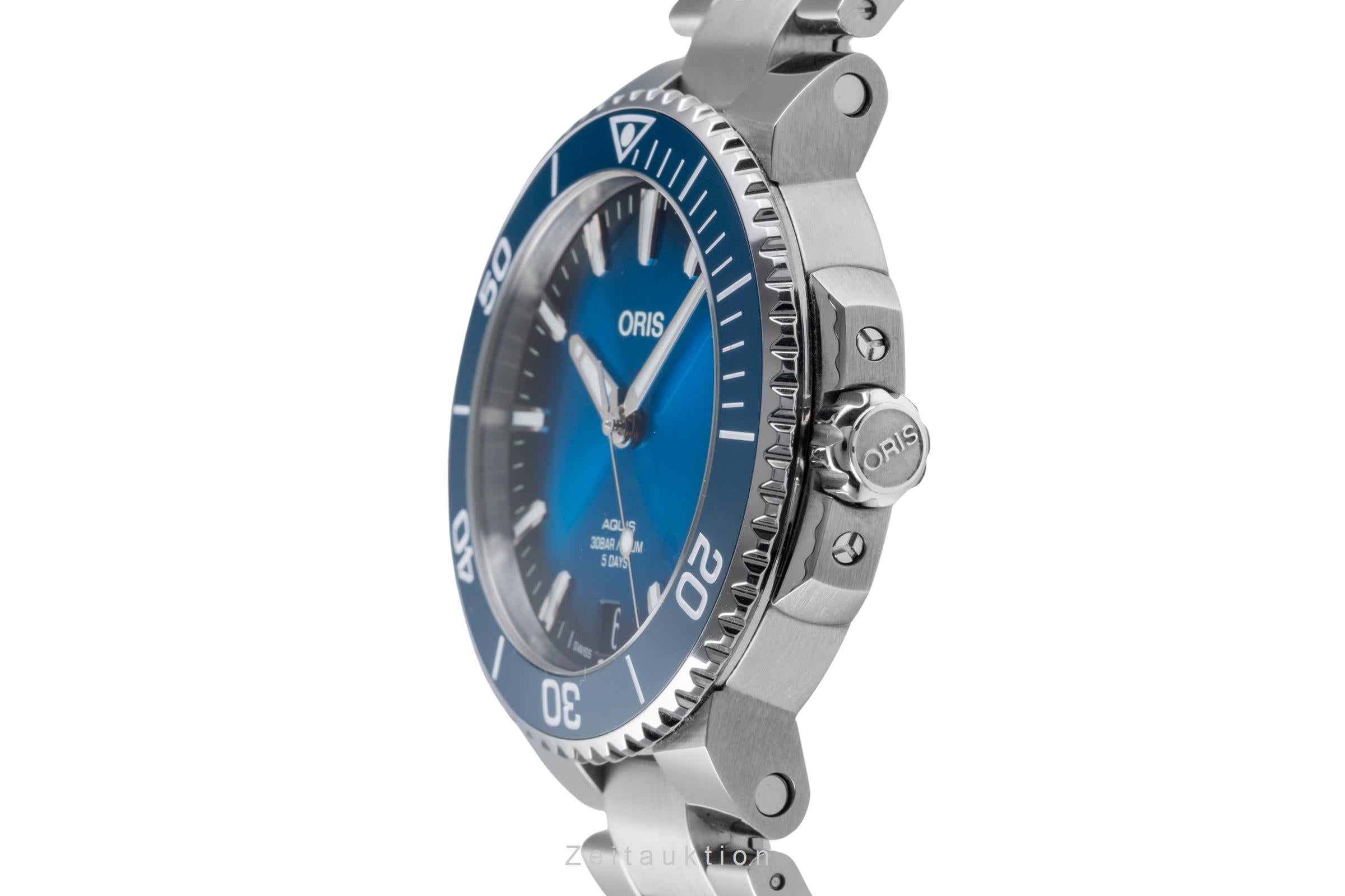 Oris Aquis Date acero automático reloj para caballeros 01 400 7769 4135-07 8 22 09PEB LP: 3500EUR  [2506299]
