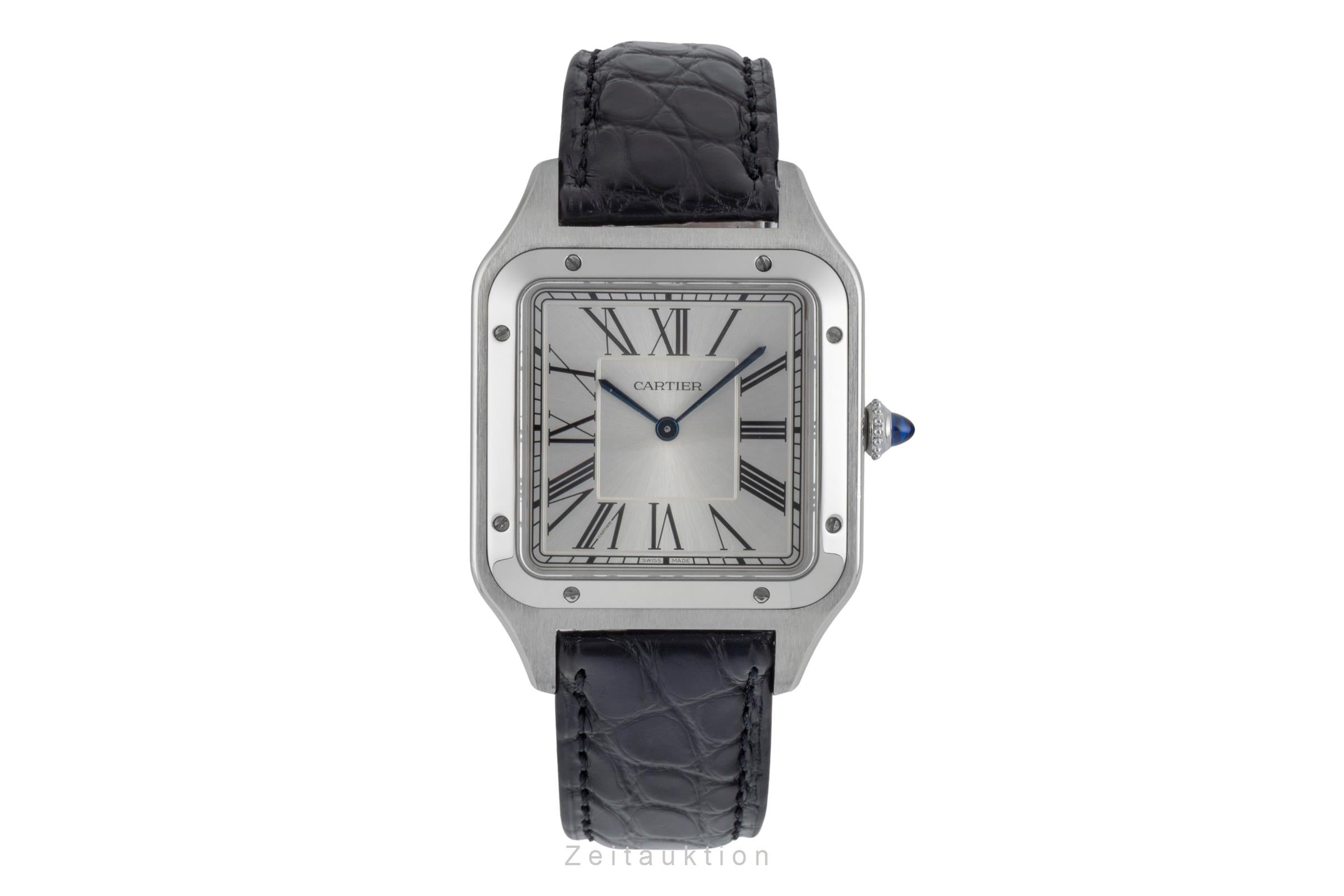 Cartier Santos Dumont Edelstahl Handaufzug Herrenuhr Ref. WSSA0032 B&P 2021 [2506314]