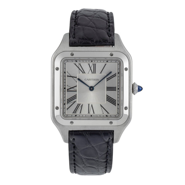 Cartier Santos Dumont Edelstahl Handaufzug Herrenuhr Ref. WSSA0032 B&P 2021 [2506314]