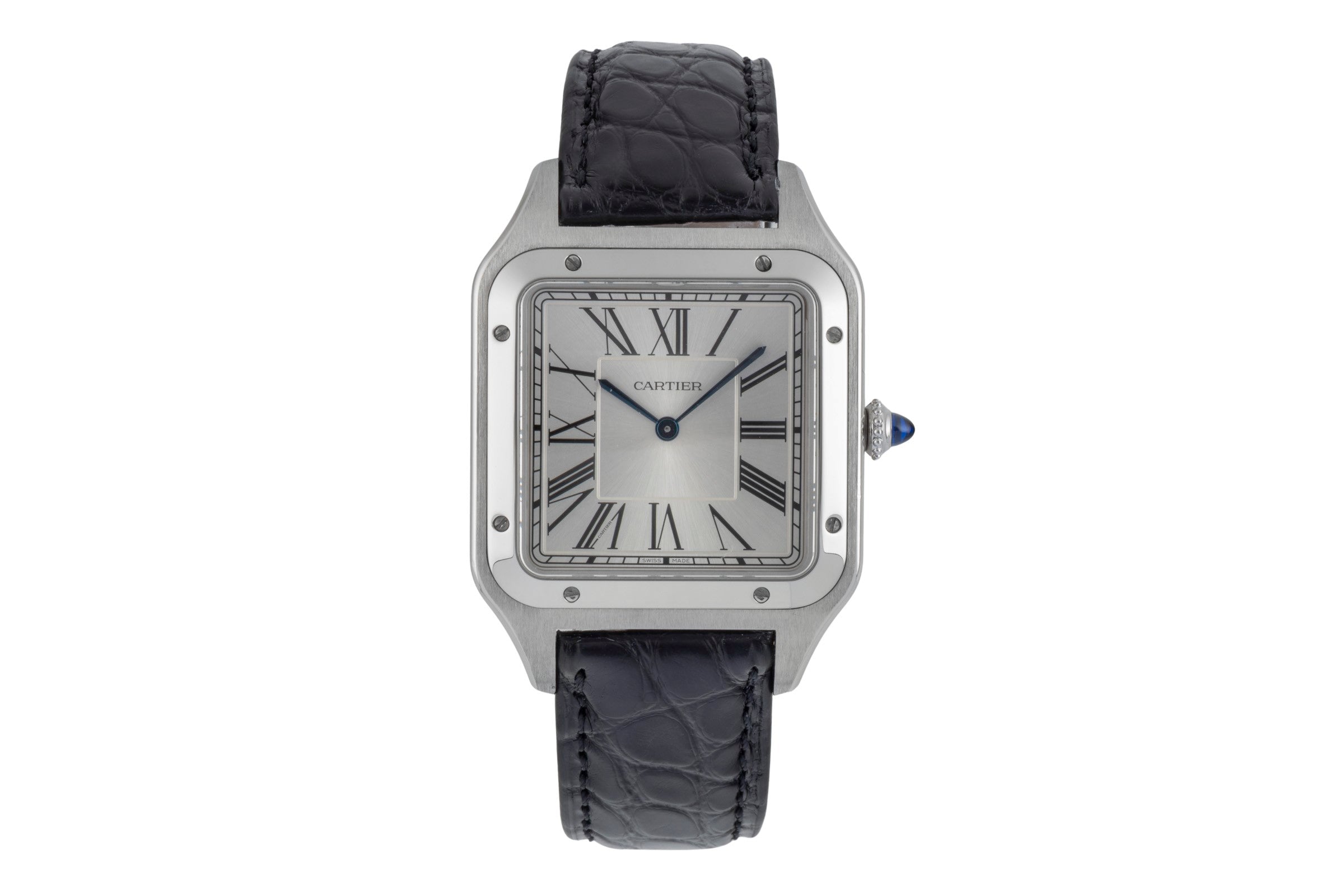 Cartier Santos Dumont Edelstahl Handaufzug Herrenuhr Ref. WSSA0032 B&P 2021 [2506314]