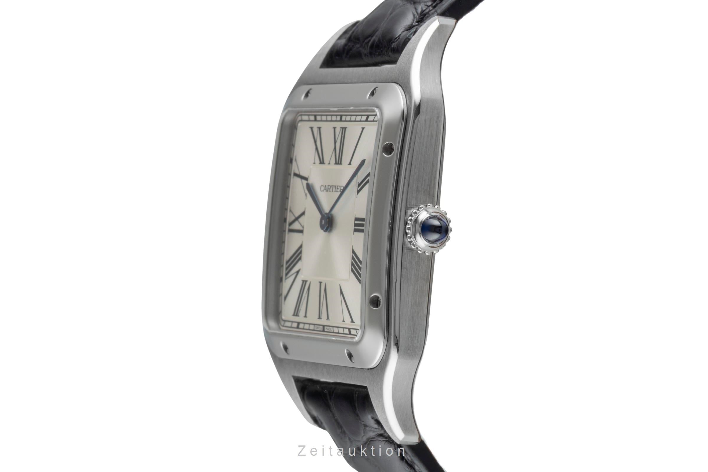 Cartier Santos Dumont Edelstahl Handaufzug Herrenuhr Ref. WSSA0032 B&P 2021 [2506314]