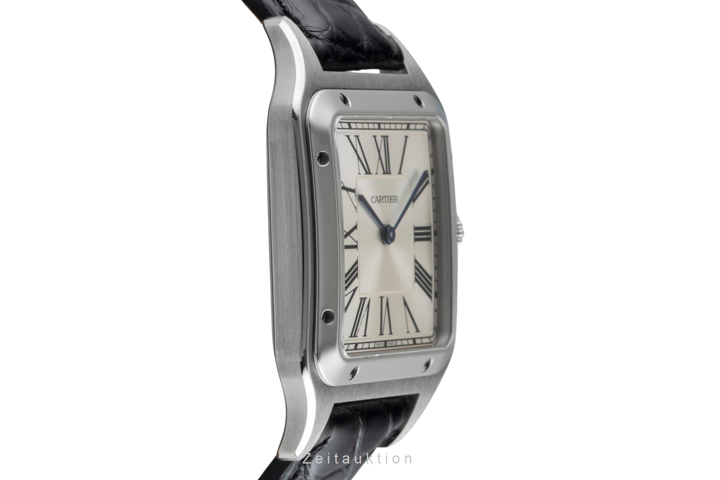 Cartier Santos Dumont Edelstahl Handaufzug Herrenuhr Ref. WSSA0032 B&P 2021 [2506314]
