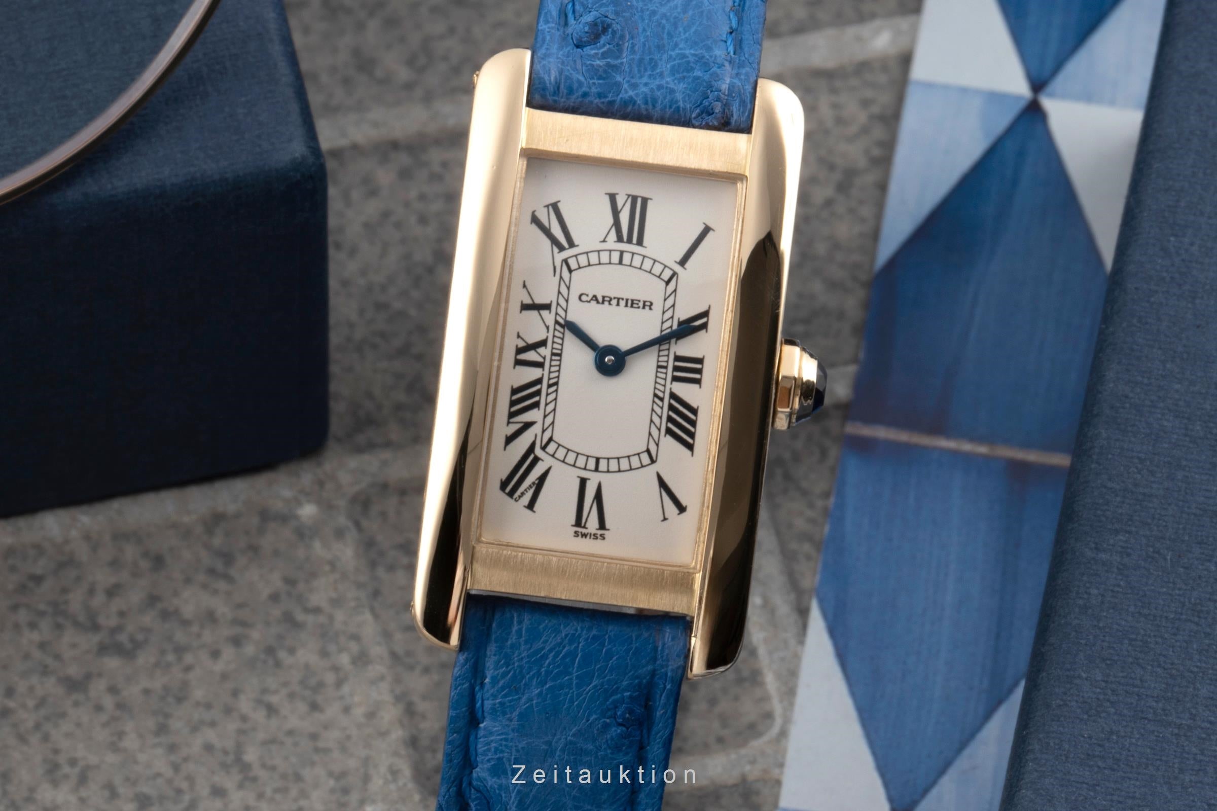 Cartier Tank Américaine SM 18k (0,750) Gold Quarz Damenuhr Ref. W2601556  [2506346]