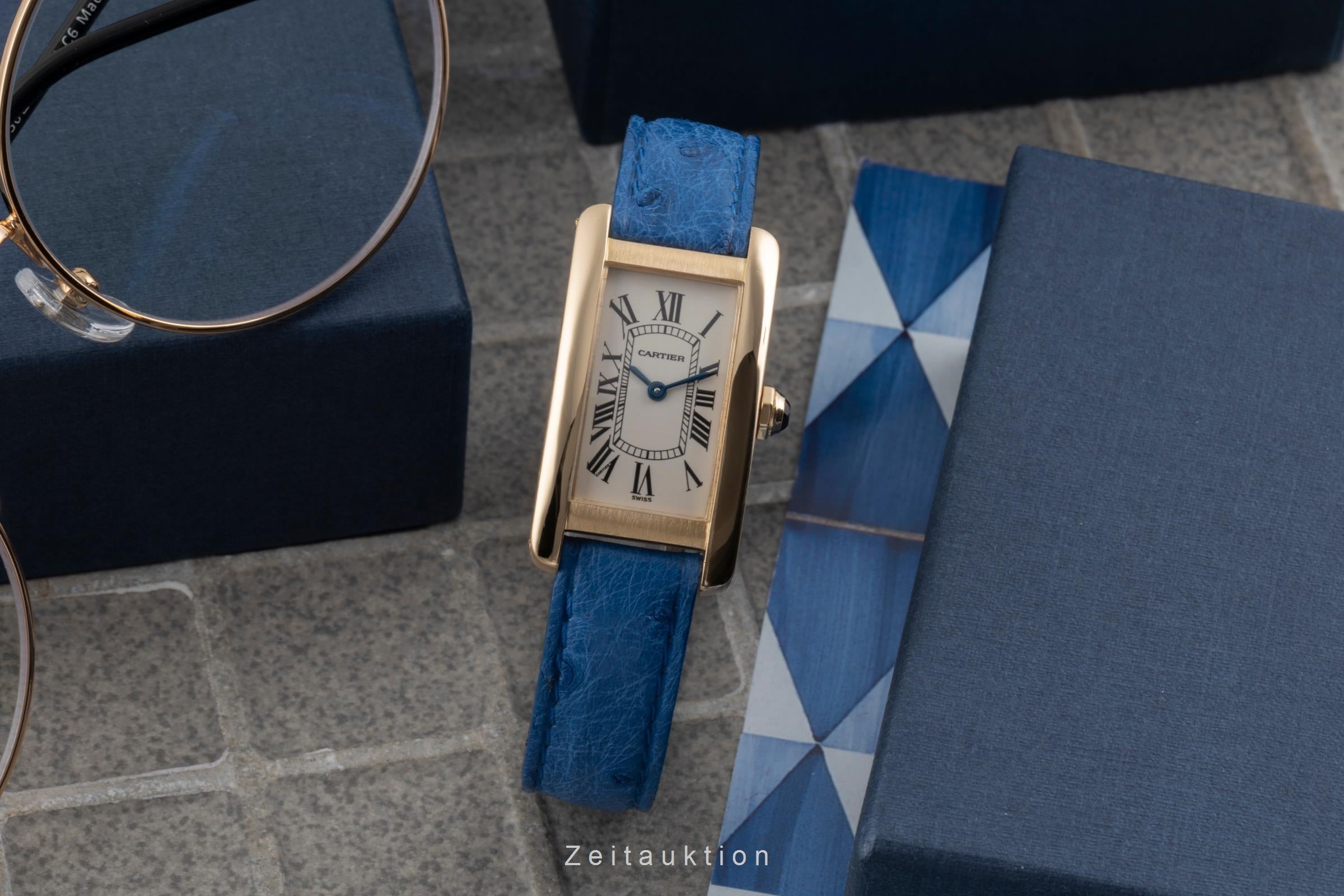Cartier Tank Américaine SM 18k (0,750) Gold Quarz Damenuhr Ref. W2601556  [2506346]