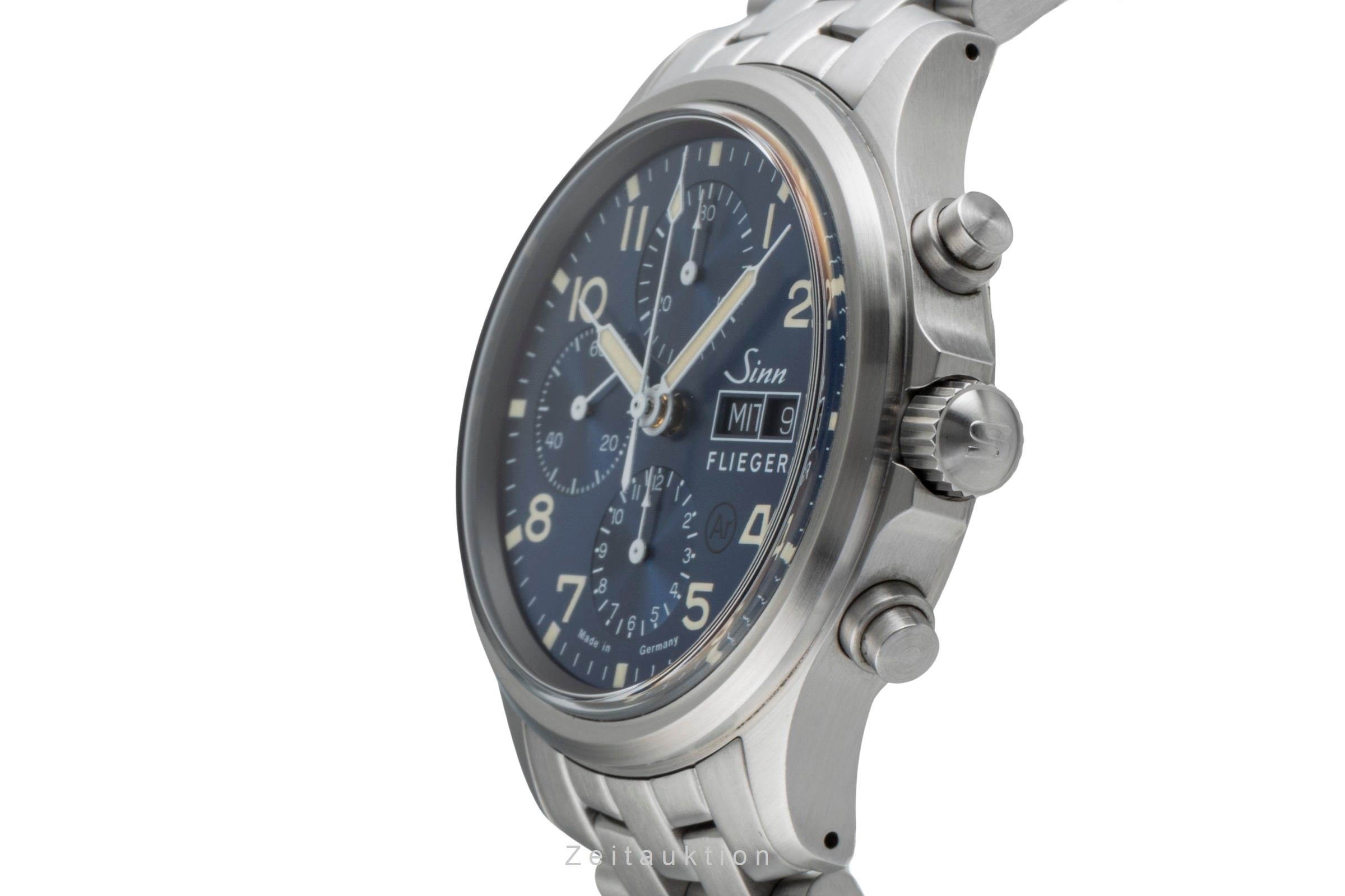 Sinn 358 SA Flieger Chronograph Blue Dial Stahl Automatik Ref. 358.064 B&P 2023 [2506359]