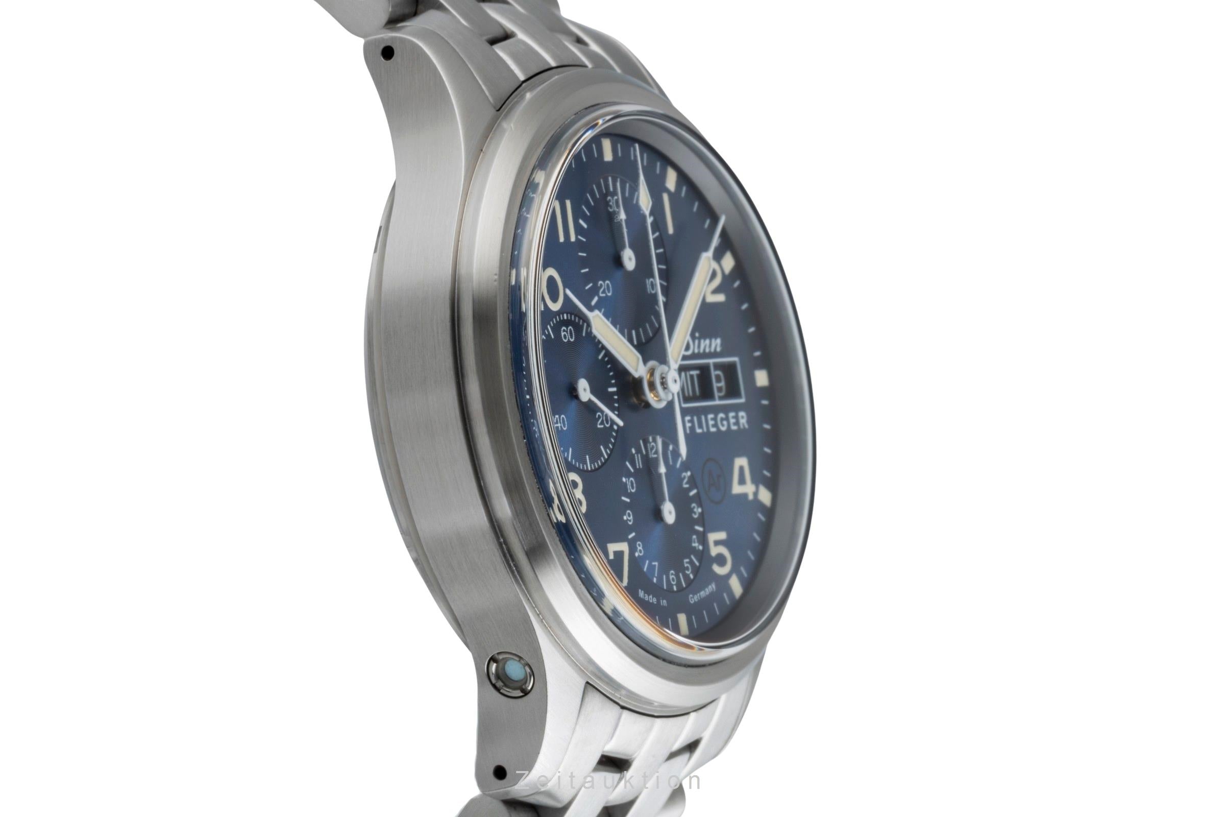 Sinn 358 SA Flieger Chronograph Blue Dial Stahl Automatik Ref. 358.064 B&P 2023 [2506359]