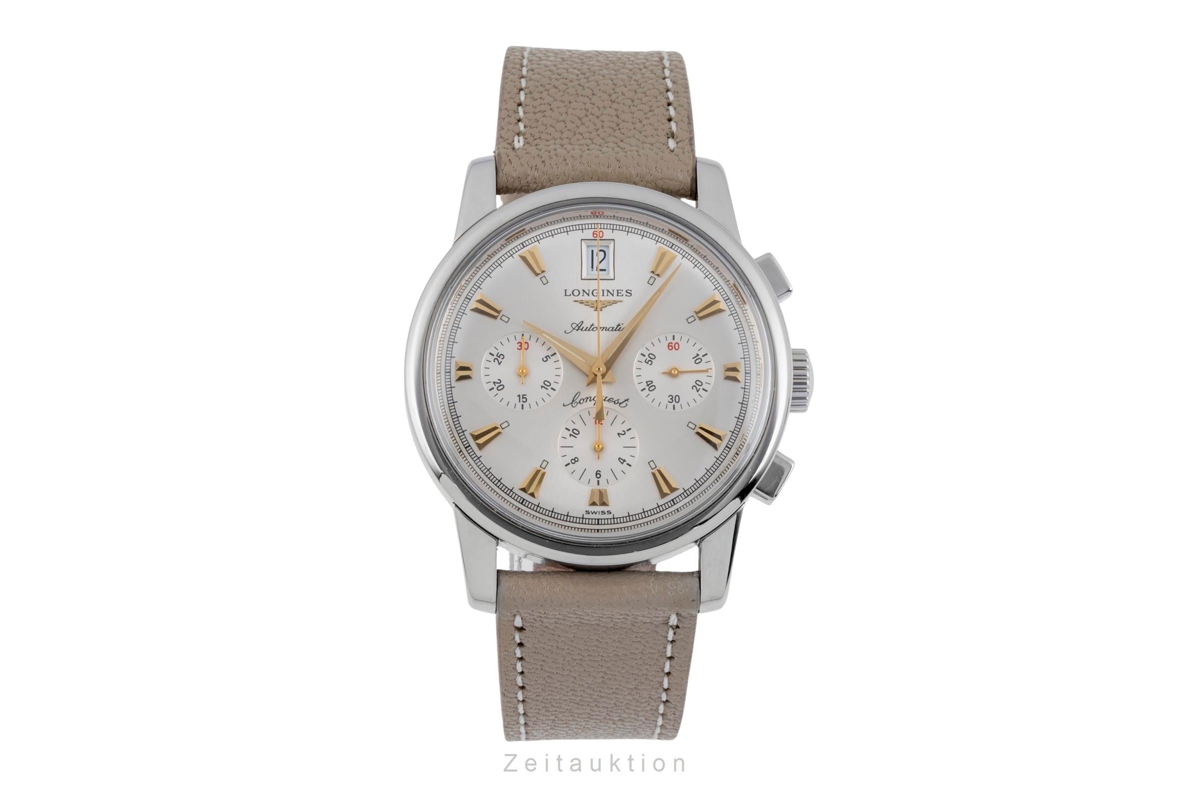 Longines Conquest Heritage chronographe acier automatique montre pour hommes L1.641.4  [2506370]