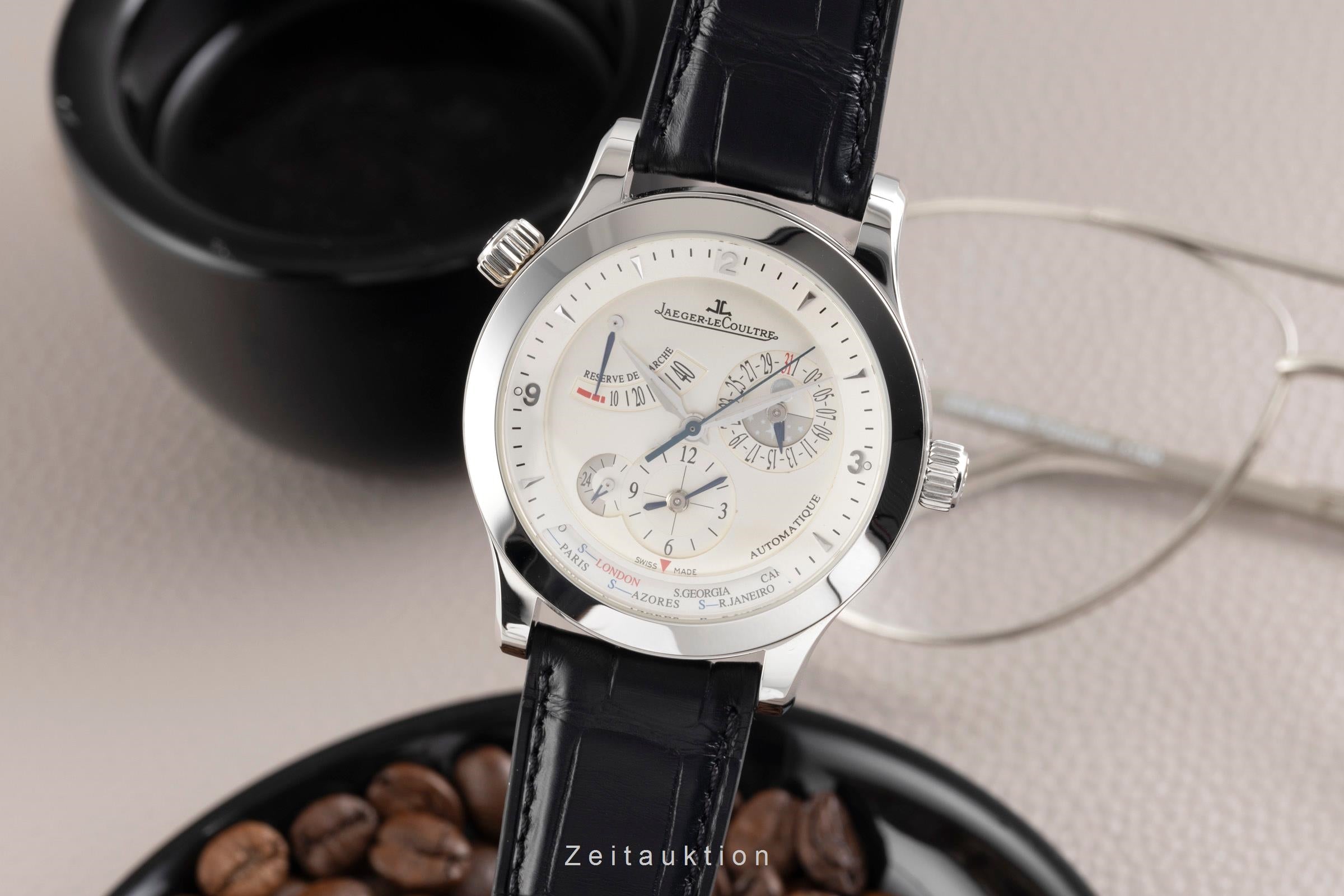 Jaeger LeCoultre Master Geographic steel automatic men's watch Q1508420  ,147.8.57.S  [2506371]