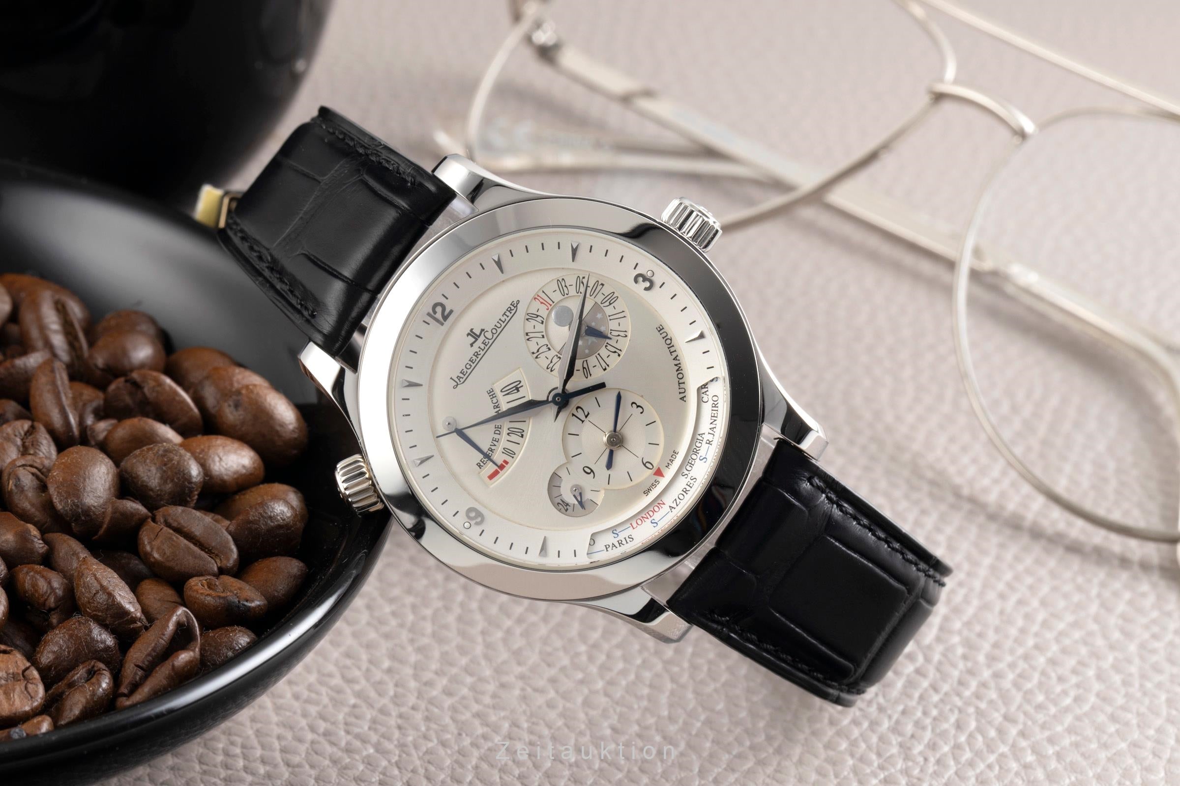 Jaeger LeCoultre Master Geographic Stahl Automatik Ref. Q1508420 147.8.57.S B&P [2506371]