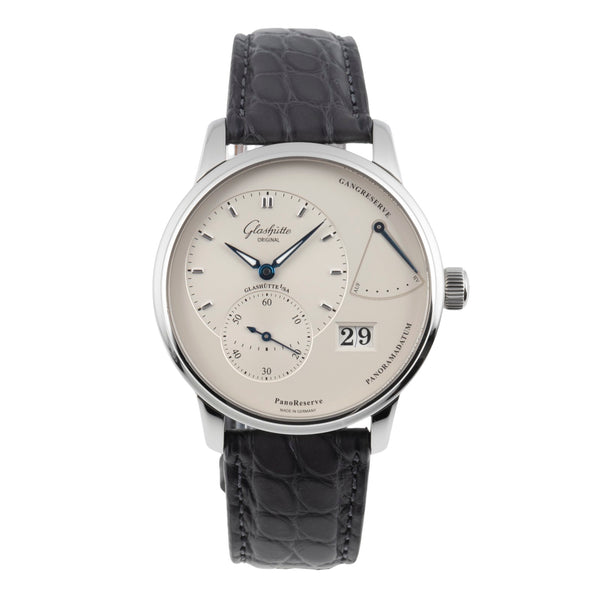 Glashütte PanoReserve acier à remontage manuel montre pour hommes 1-65-01-22-12-04 LP: 11800EUR  [2506383]