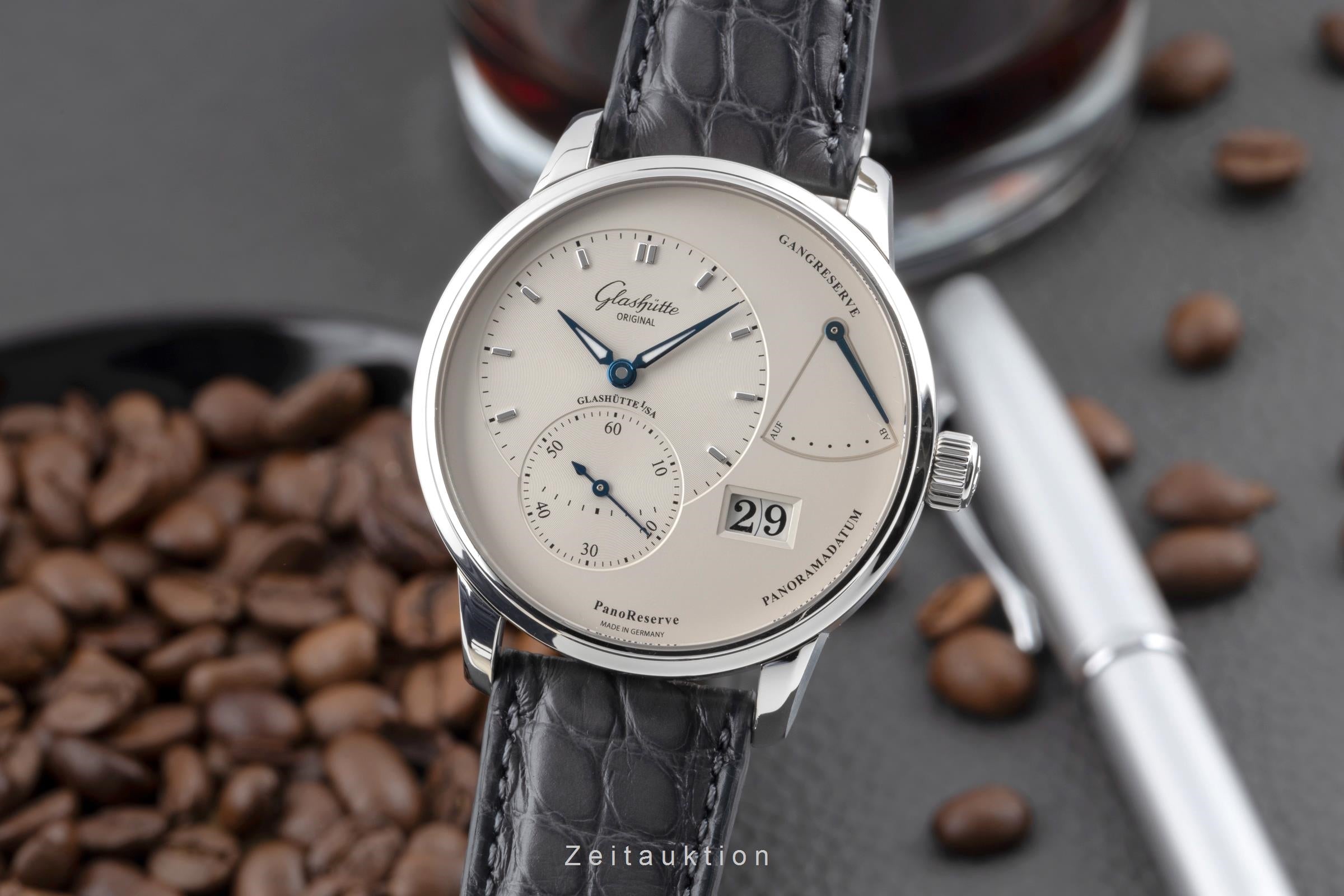 Glashütte PanoReserve acier à remontage manuel montre pour hommes 1-65-01-22-12-04 LP: 11800EUR  [2506383]