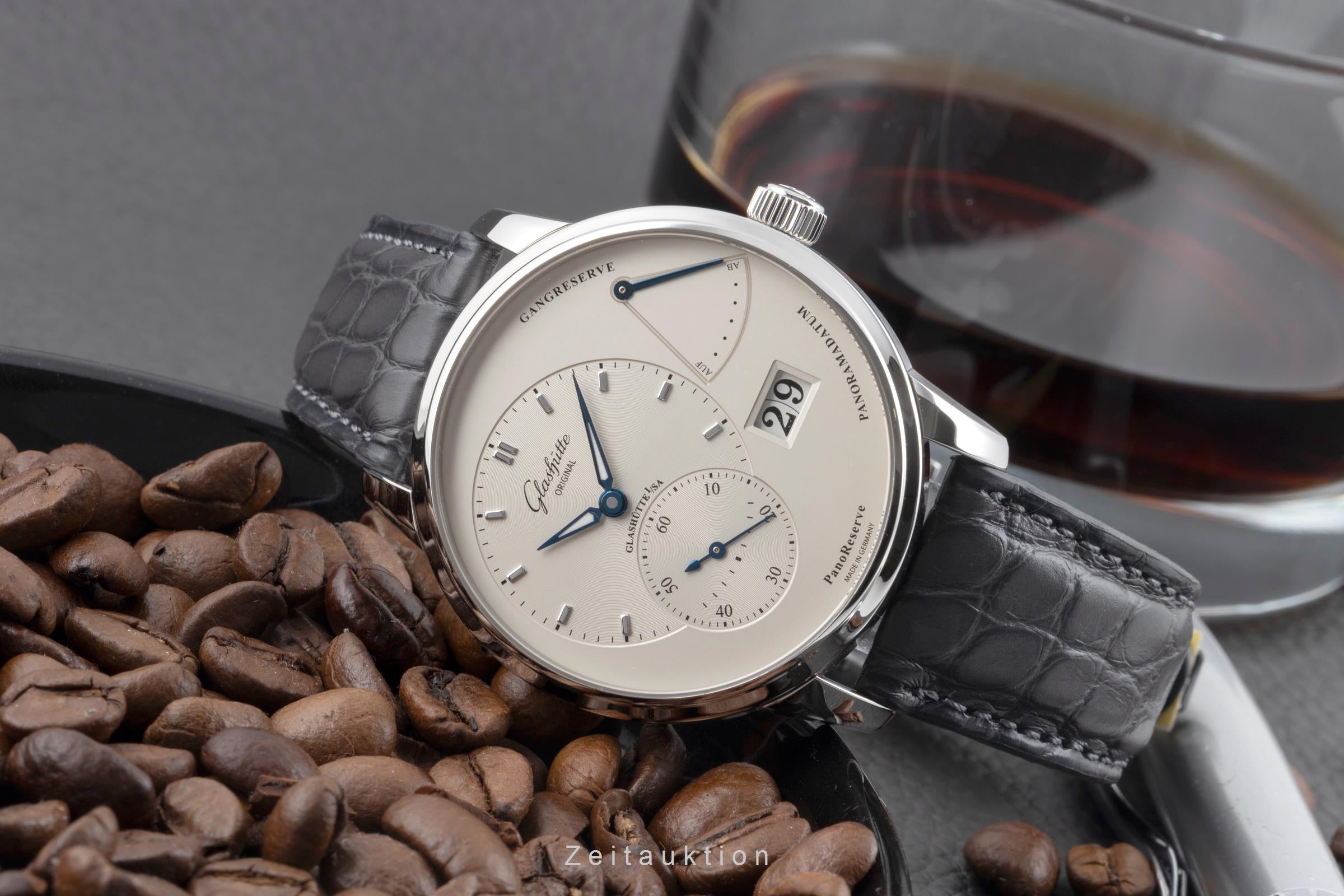 Glashütte PanoReserve acier à remontage manuel montre pour hommes 1-65-01-22-12-04 LP: 11800EUR  [2506383]