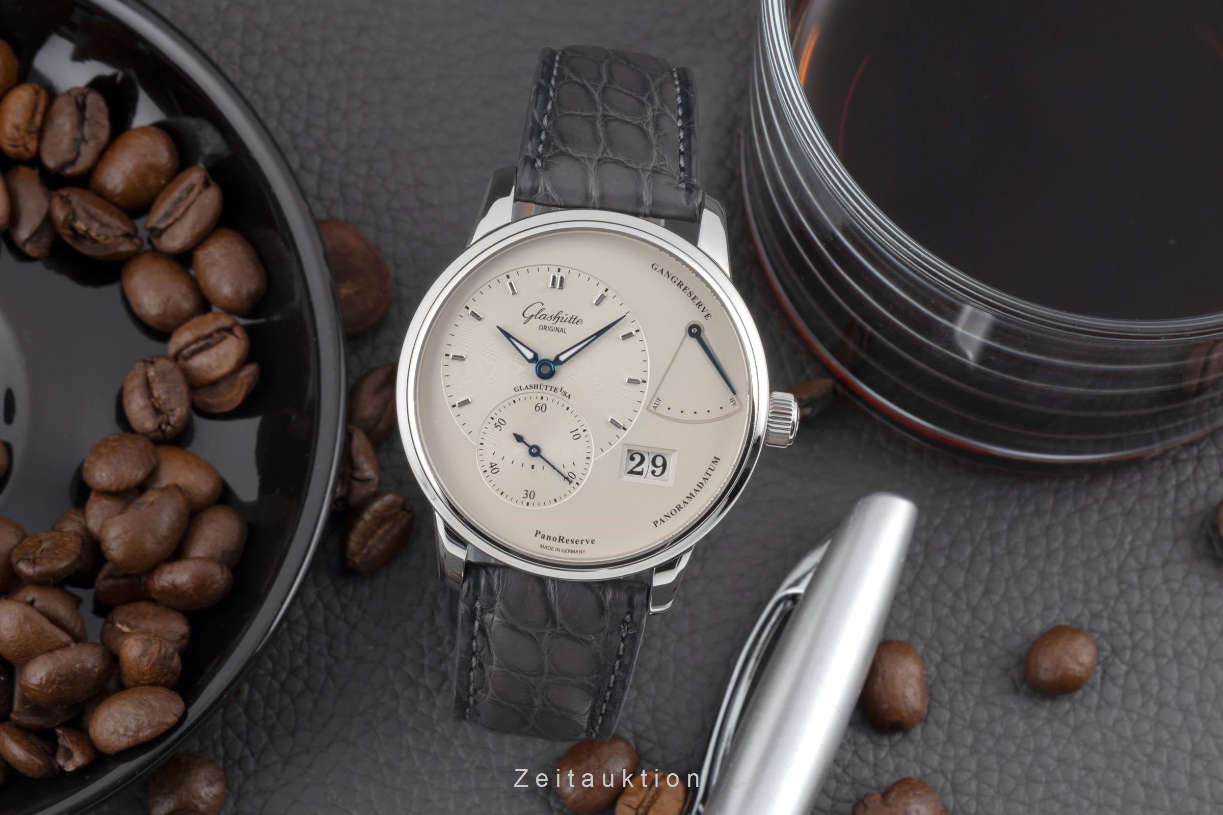 Glashütte PanoReserve acier à remontage manuel montre pour hommes 1-65-01-22-12-04 LP: 11800EUR  [2506383]