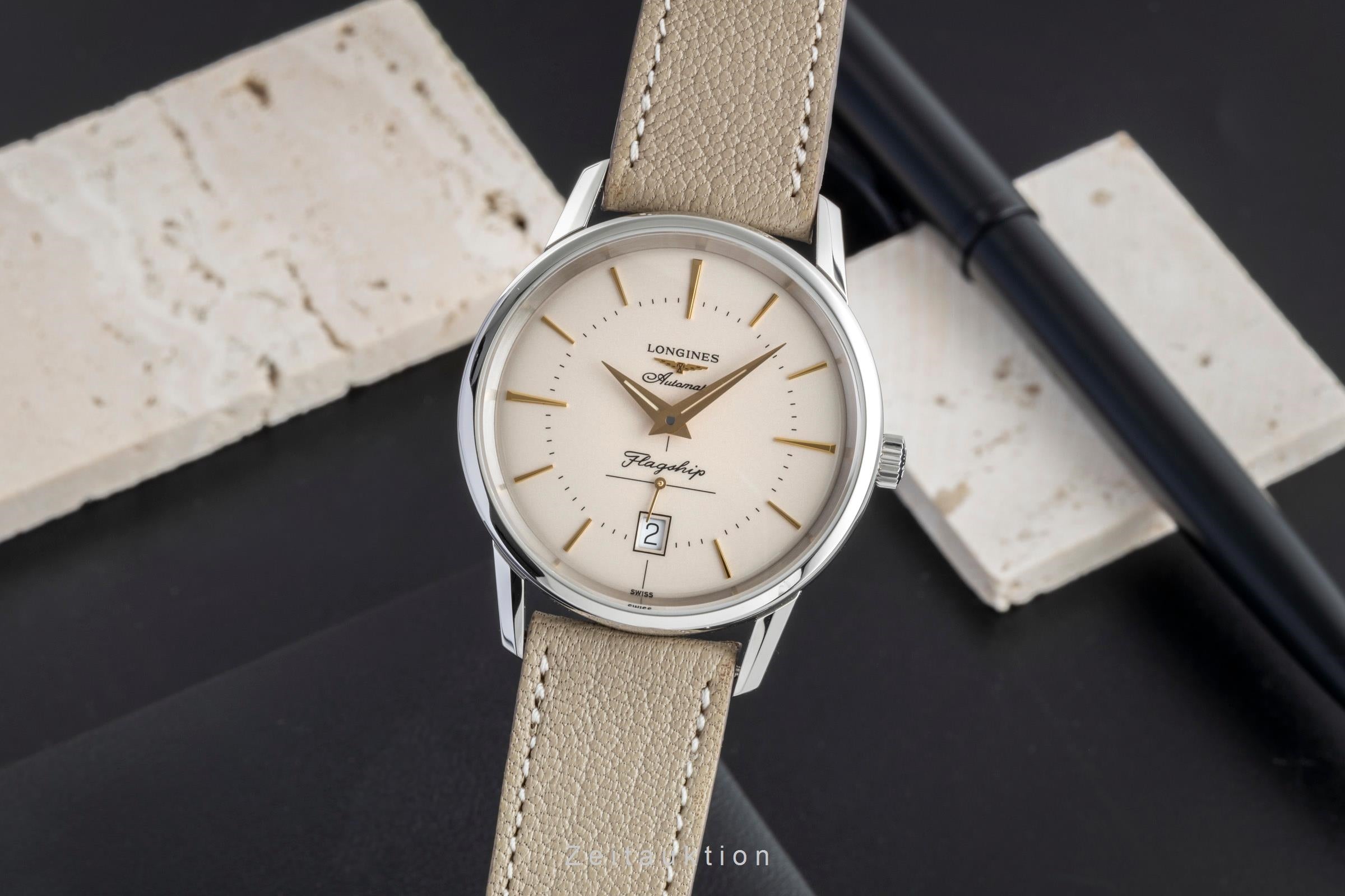 Longines Flagship Heritage Automatik Edelstahl Herrenuhr Ref. L4.795.4.78.2 B&P [2506391]