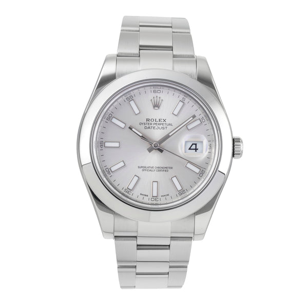 Rolex Datejust II 41 Silver Dial Oyster Stahl Automatik Herrenuhr Ref 116300 Box [2506406]