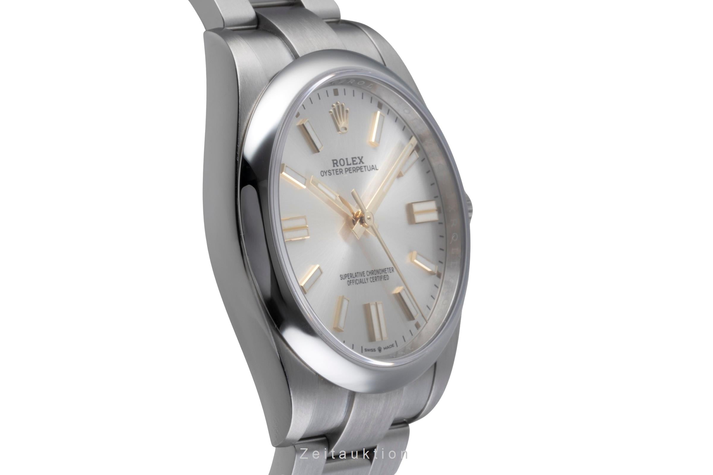 Rolex Oyster Perpetual Silver Dial Stahl Automatik Ref. 124300 Papiere 2022 [2506414]
