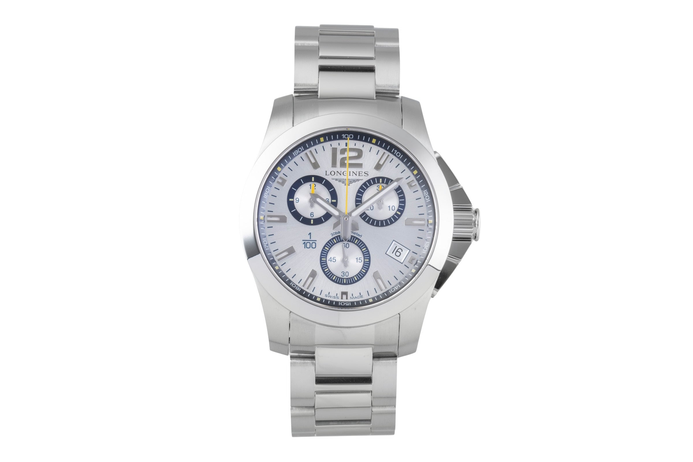 Longines Conquest Chronograph Stahl Quarz Ref. L3.700.4.78.6 Box & Papiere 2023 [2506444]