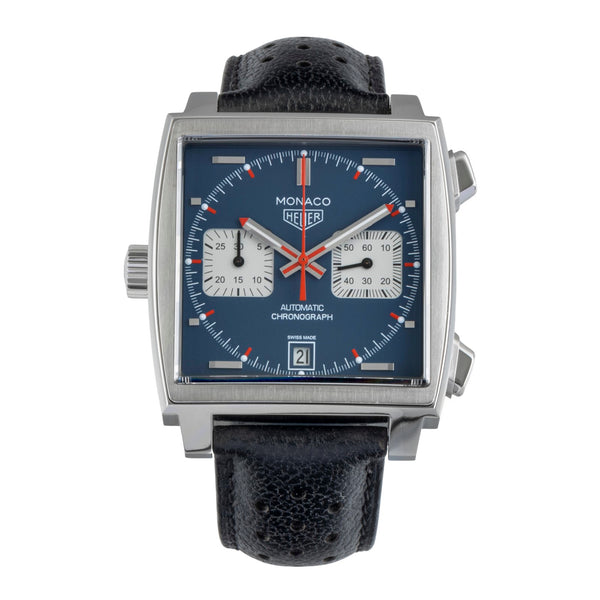Tag Heuer Monaco cronógrafo acero automático reloj para caballeros CAW211P.FC6356 LP: 8100EUR  [2506453]