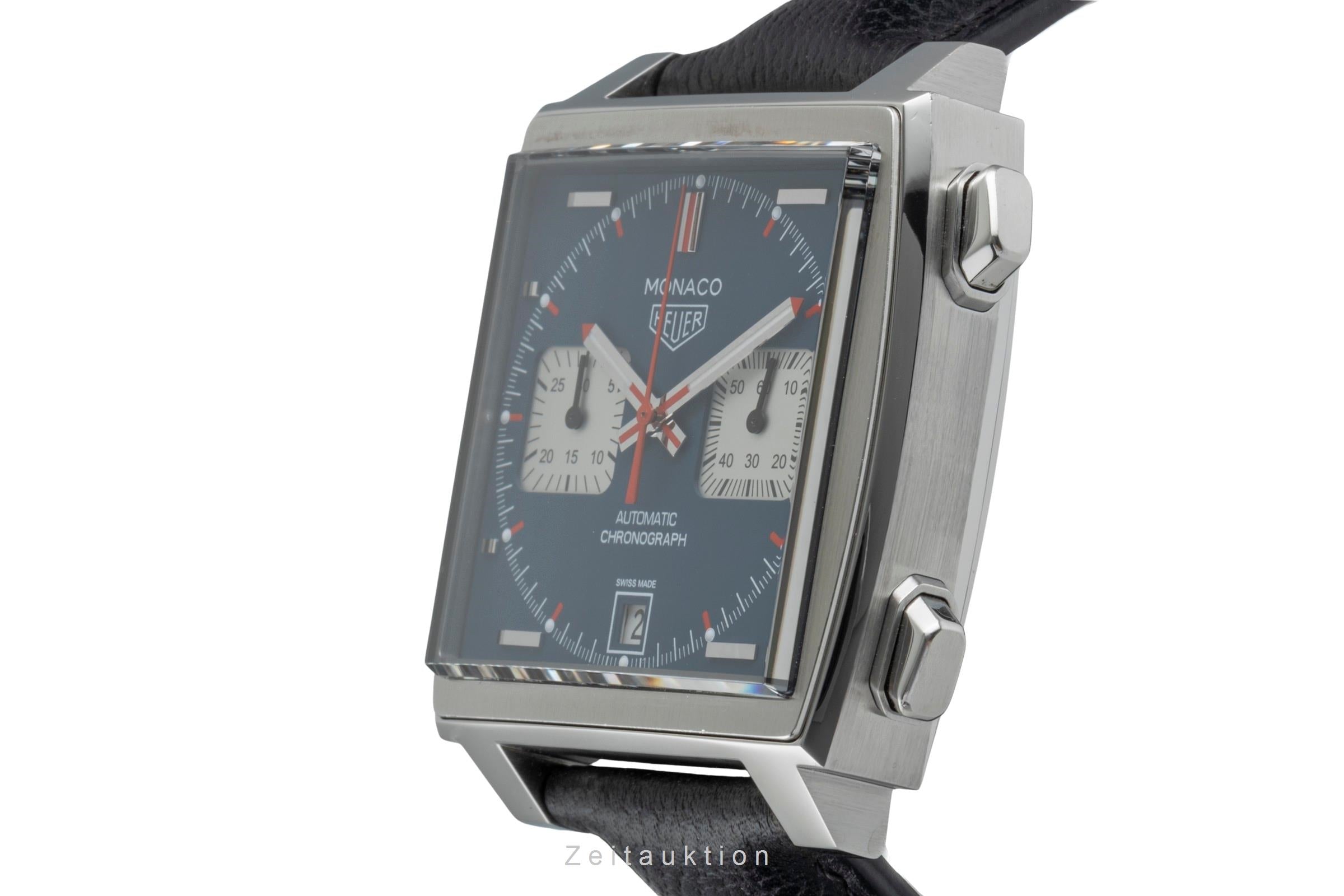 Tag Heuer Monaco cronógrafo acero automático reloj para caballeros CAW211P.FC6356 LP: 8100EUR  [2506453]