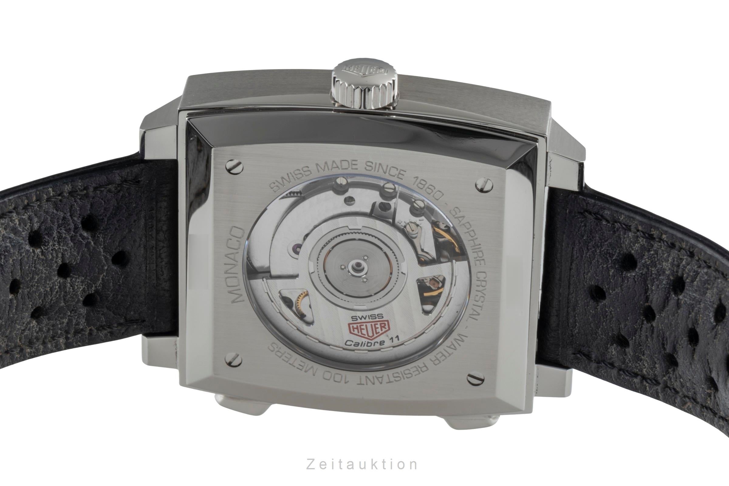 Tag Heuer Monaco cronógrafo acero automático reloj para caballeros CAW211P.FC6356 LP: 8100EUR  [2506453]