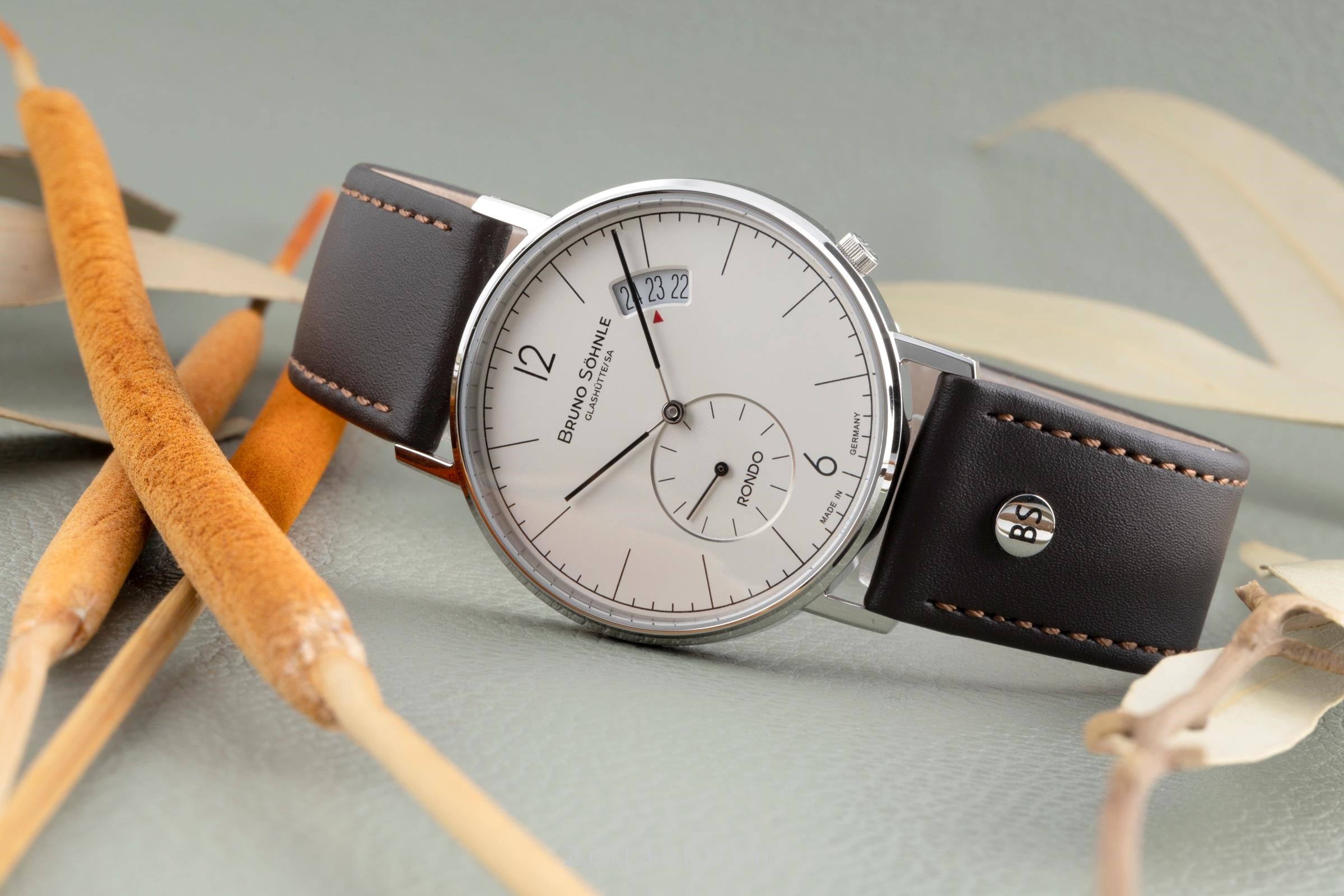 Bruno Söhnle Glashütte Rondo Big Stahl Quarz Herrenuhr Ref. 17-13053-261 B&P [2506459]