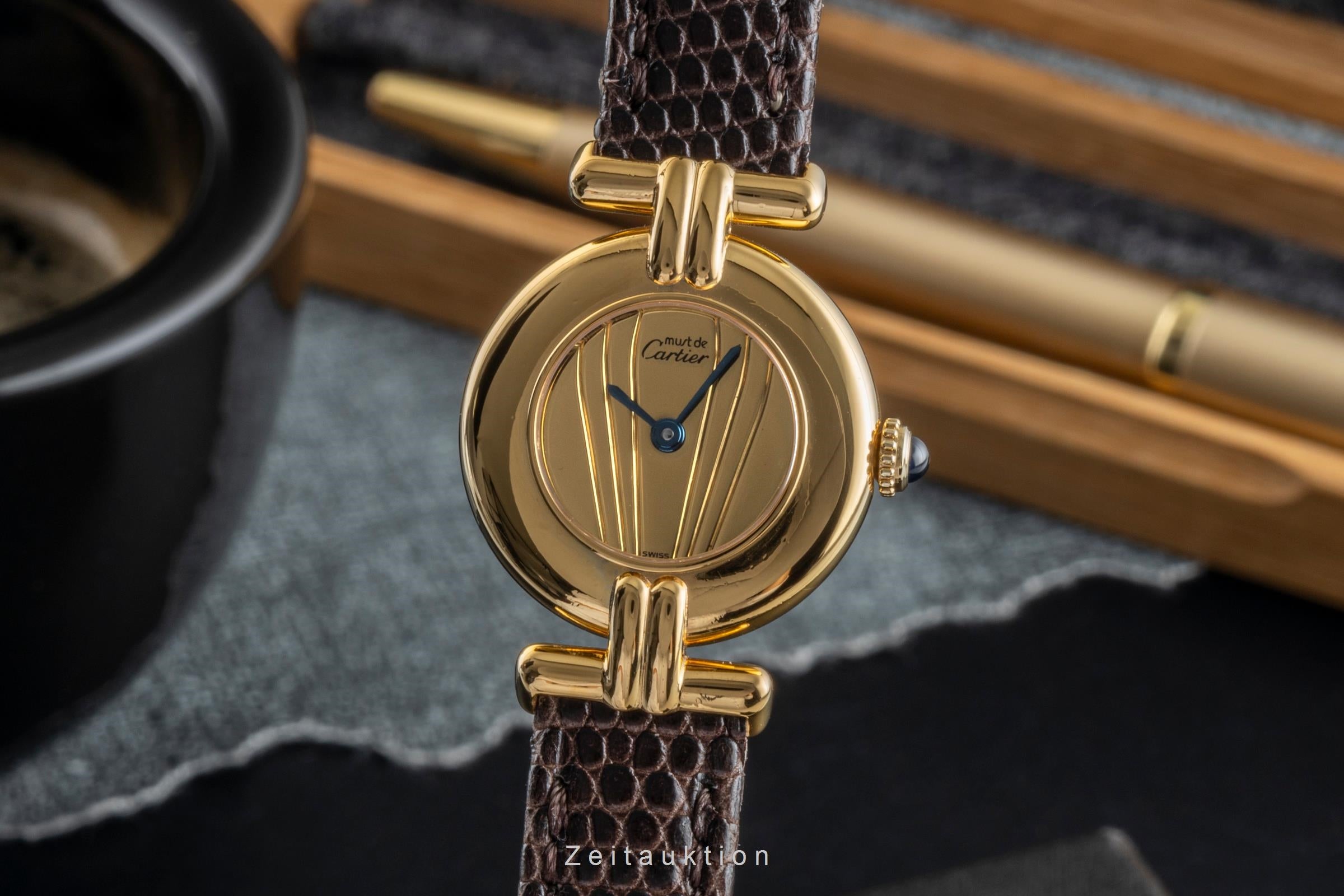 Cartier Vermeil argento dorato quarzo orologio da donna 590002  [2506493]
