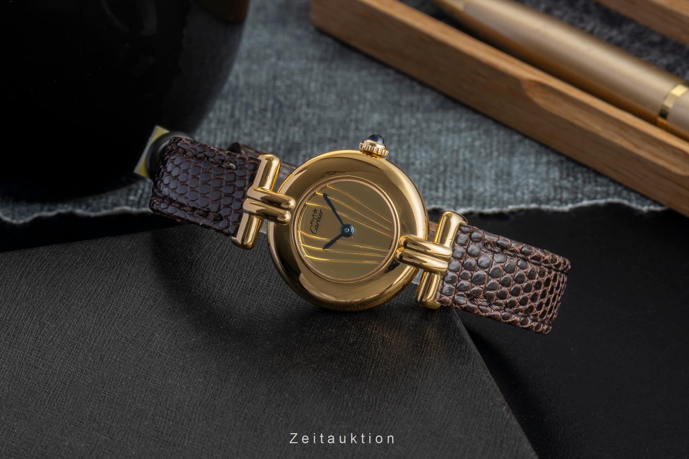 Cartier Vermeil argento dorato quarzo orologio da donna 590002  [2506493]