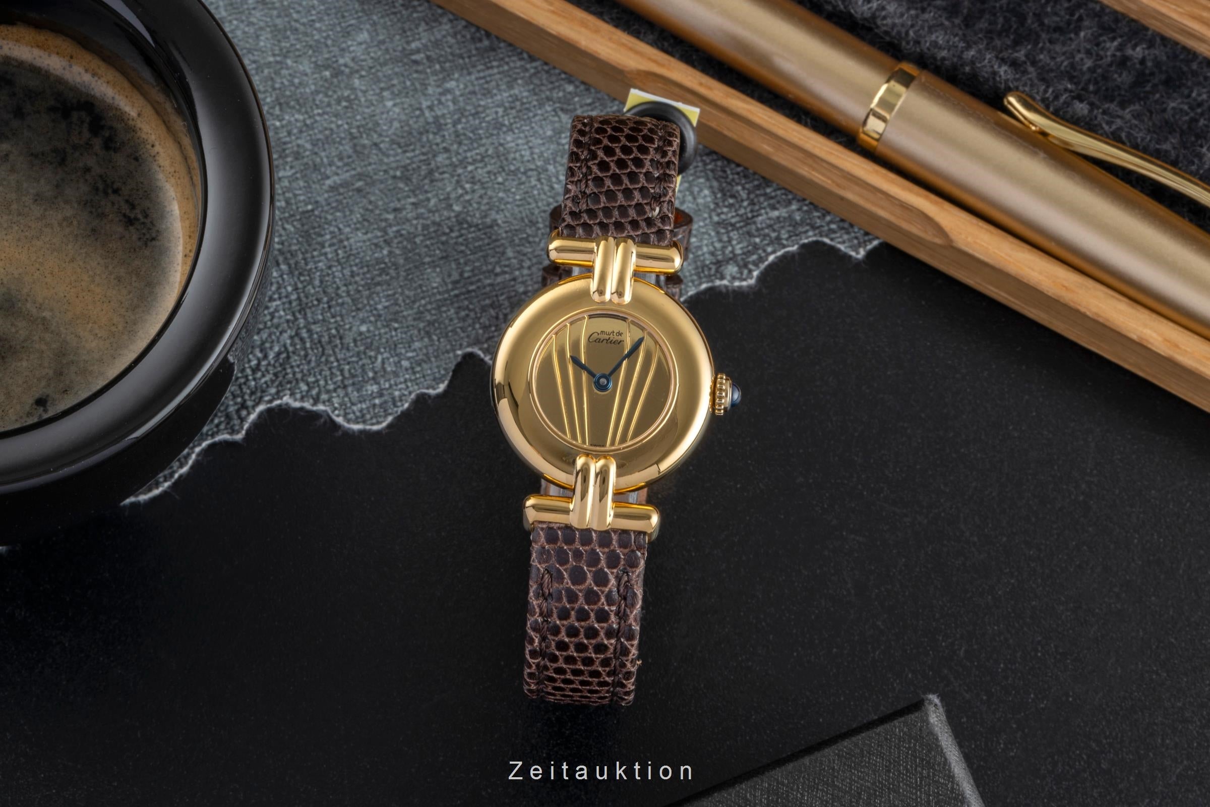 Cartier Vermeil argento dorato quarzo orologio da donna 590002  [2506493]