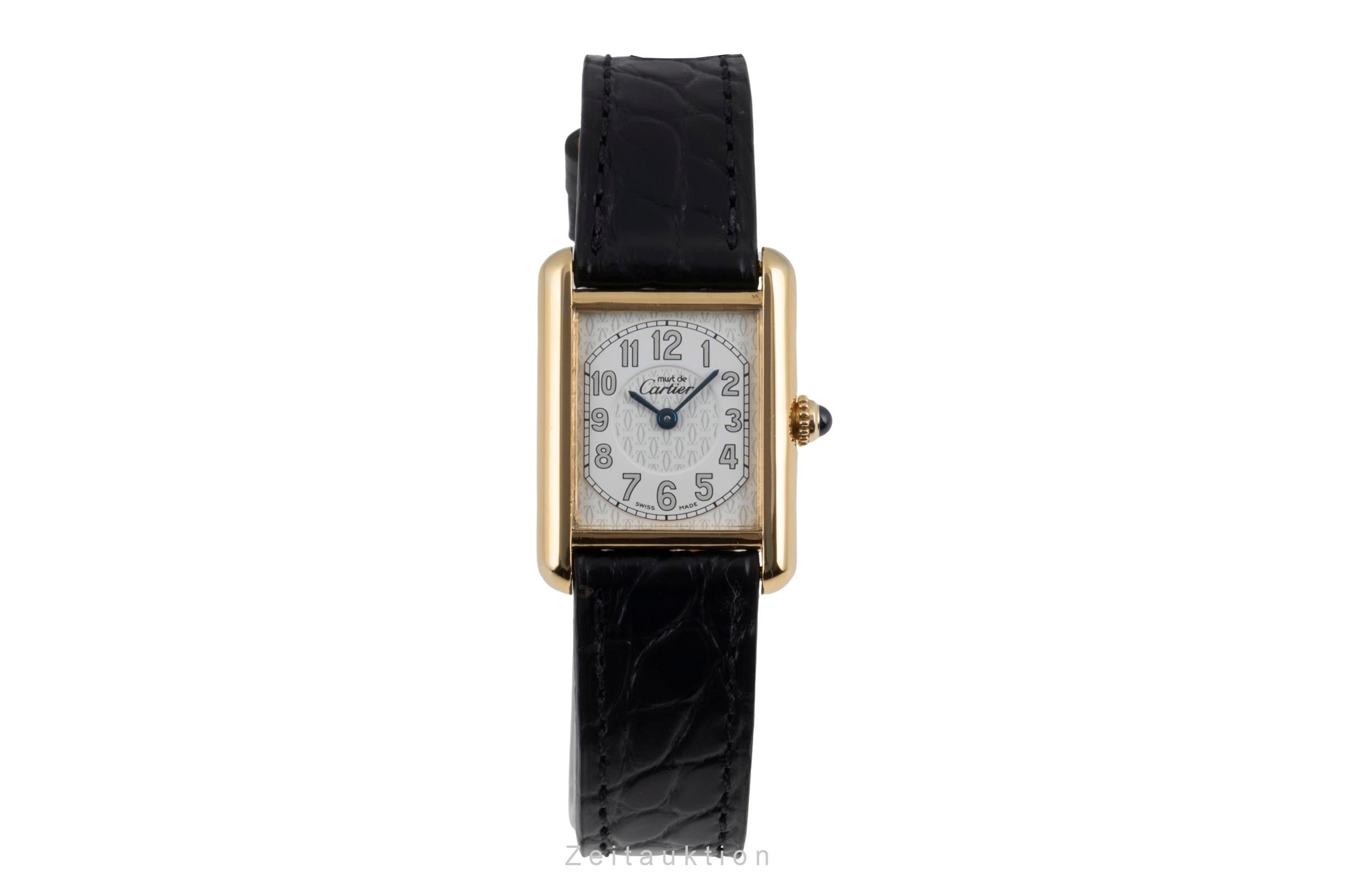 Cartier Tank plata banada en oro cuarzo reloj para damas  W1013854  [2506500]