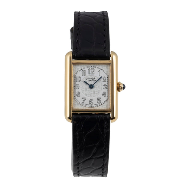 Cartier Tank plata banada en oro cuarzo reloj para damas  W1013854  [2506500]