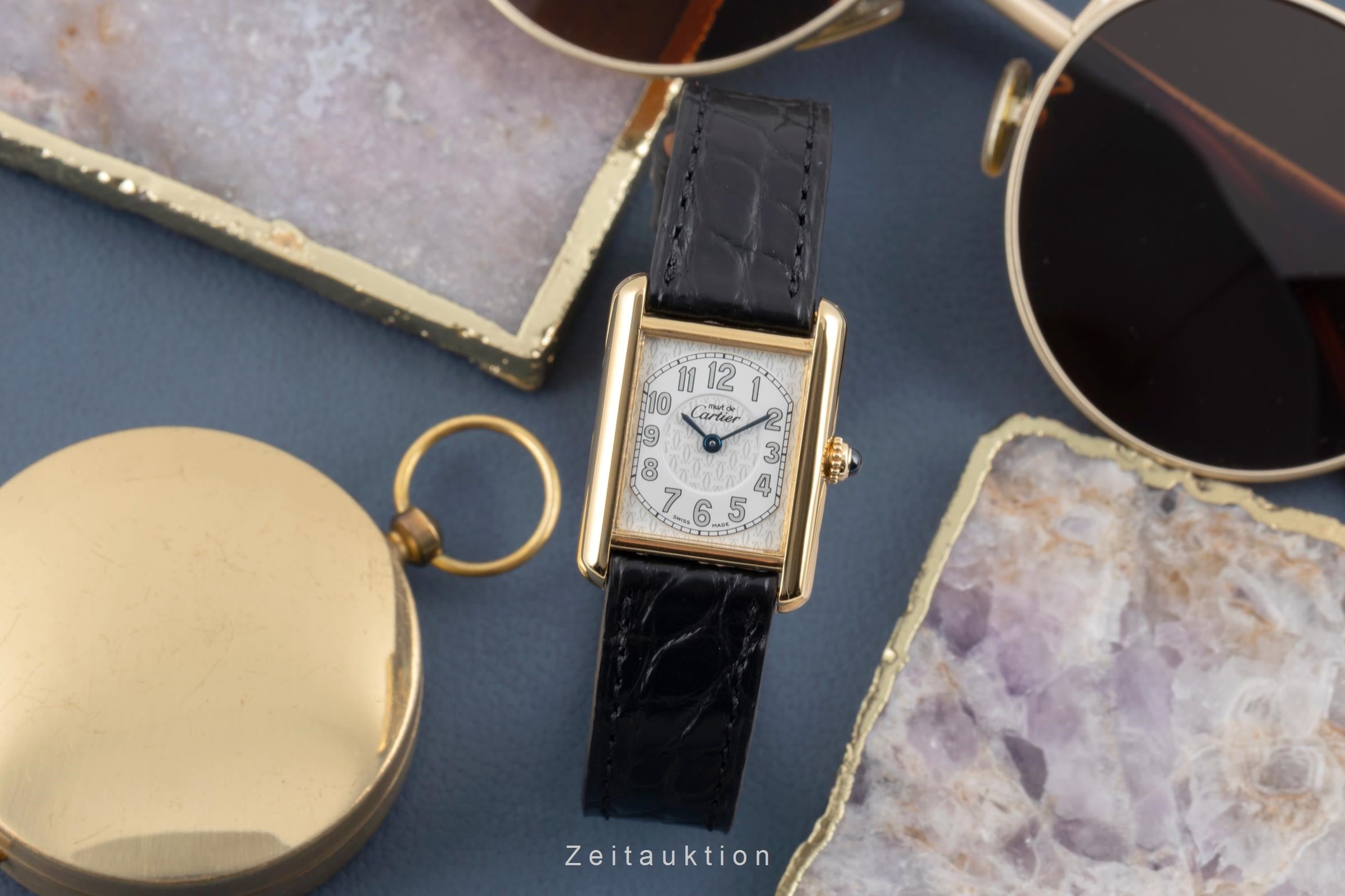Cartier Tank plata banada en oro cuarzo reloj para damas  W1013854  [2506500]