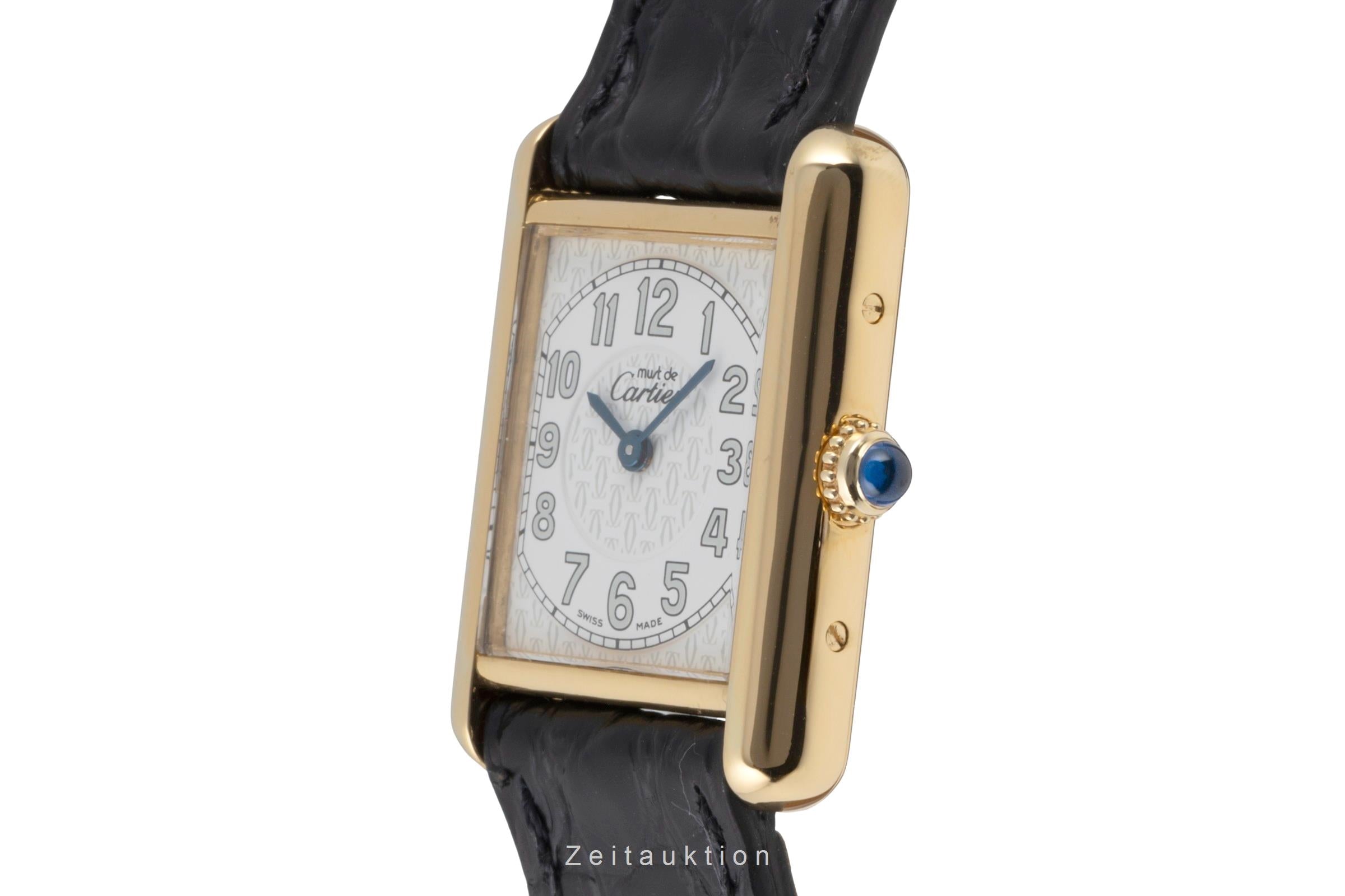 Cartier Tank plata banada en oro cuarzo reloj para damas  W1013854  [2506500]