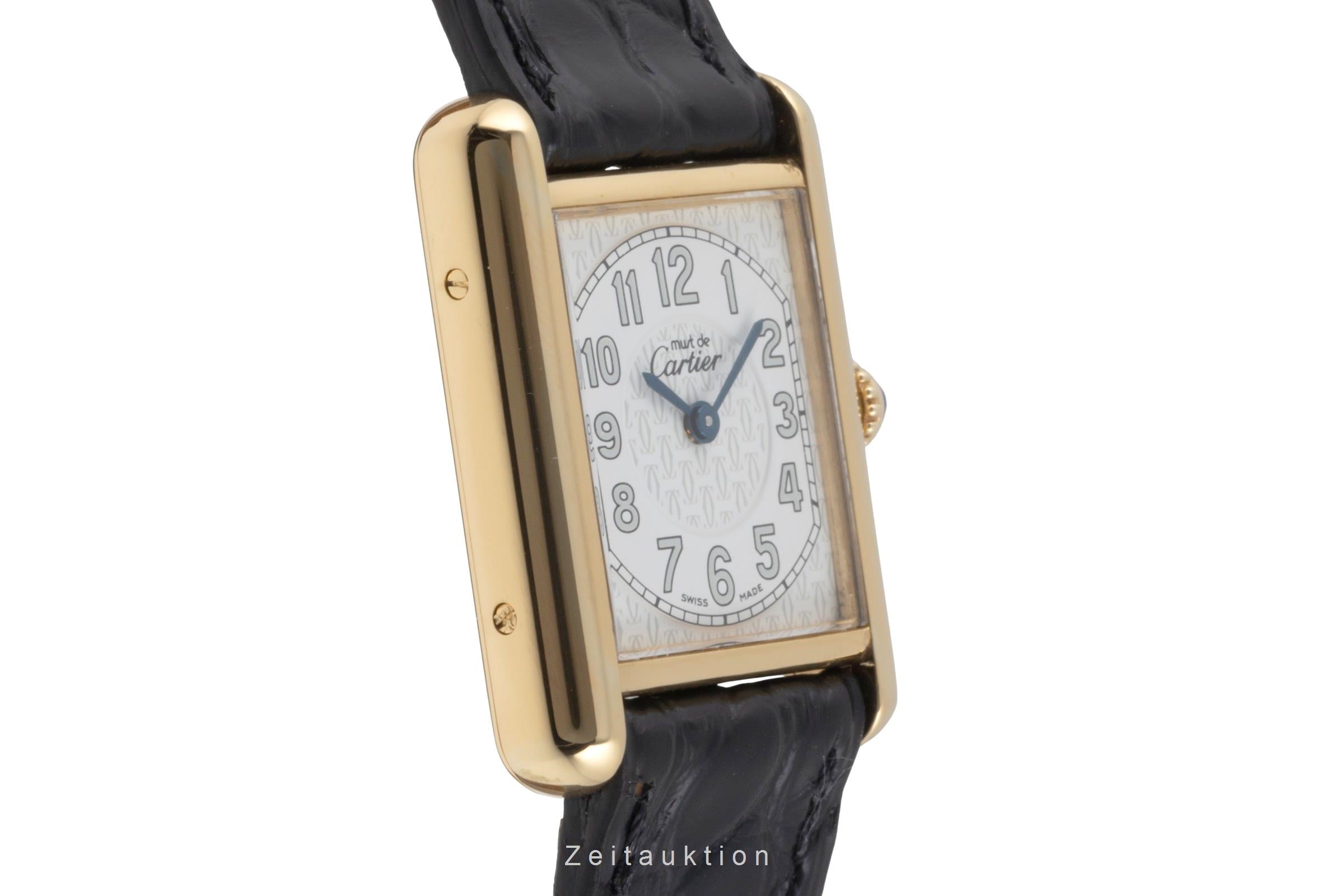 Cartier Tank plata banada en oro cuarzo reloj para damas  W1013854  [2506500]