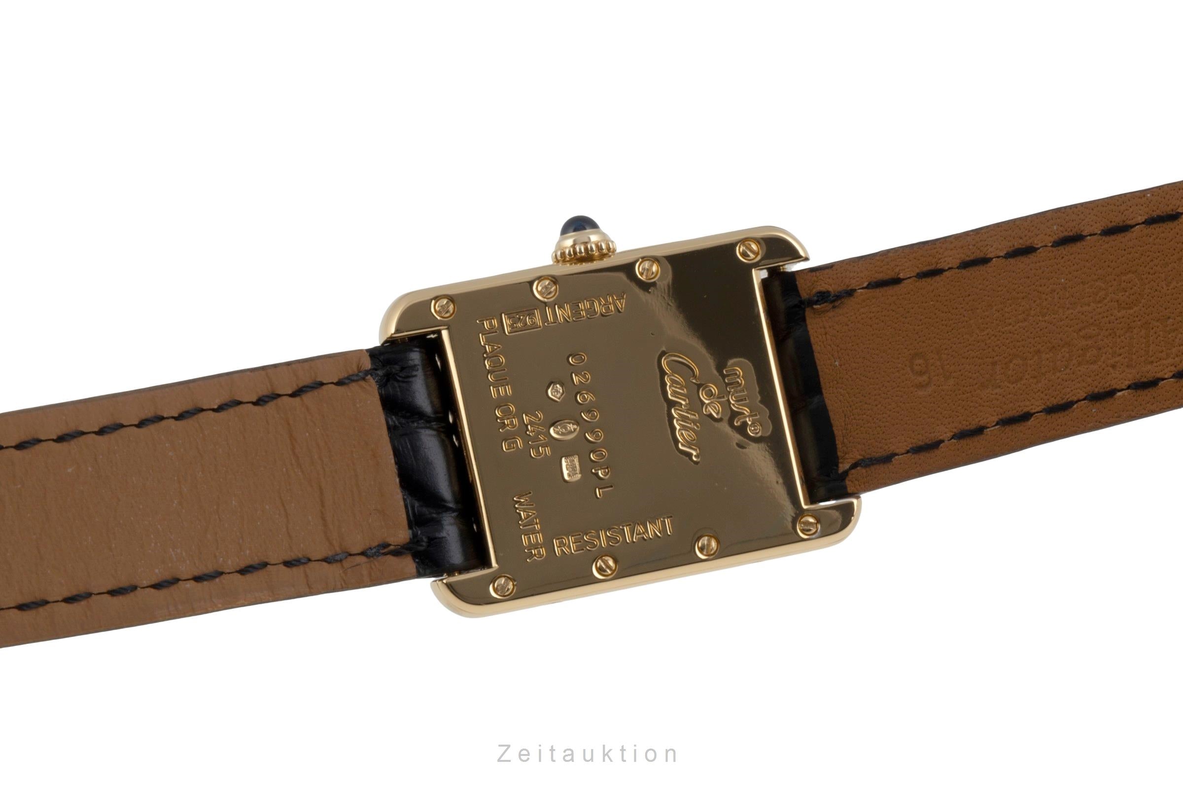 Cartier Tank plata banada en oro cuarzo reloj para damas  W1013854  [2506500]