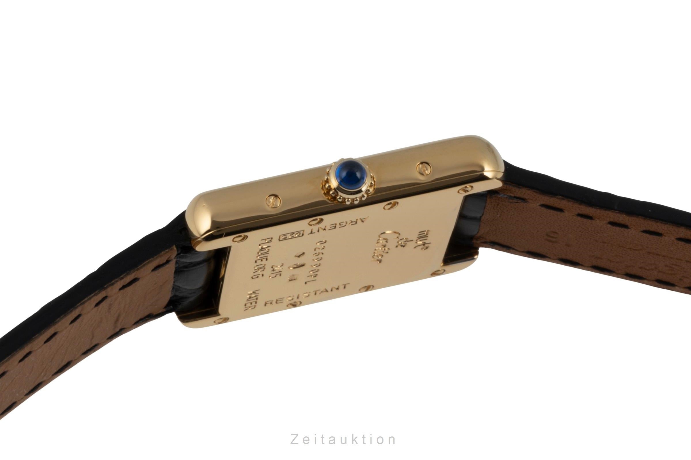 Cartier Tank plata banada en oro cuarzo reloj para damas  W1013854  [2506500]