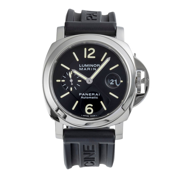Panerai Luminor Marina Automatik Datum Edelstahl Herrenuhr Ref. PAM00104 B&P  [2506517]