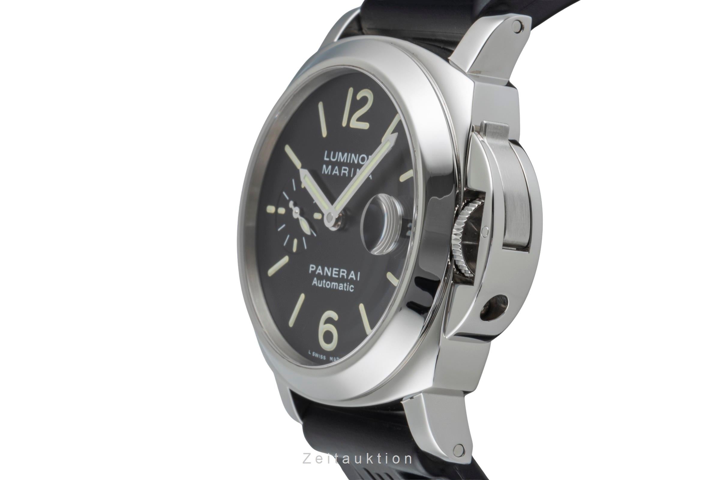 Panerai Luminor Marina Automatik Datum Edelstahl Herrenuhr Ref. PAM00104 B&P  [2506517]
